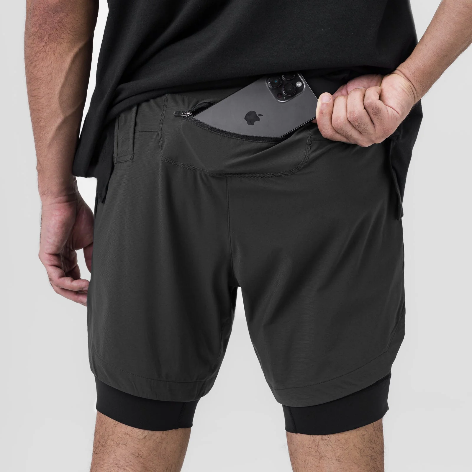 0866. Tetra-Lite® 7" Liner Short - Space Grey "ASRV"/Black - Image 3