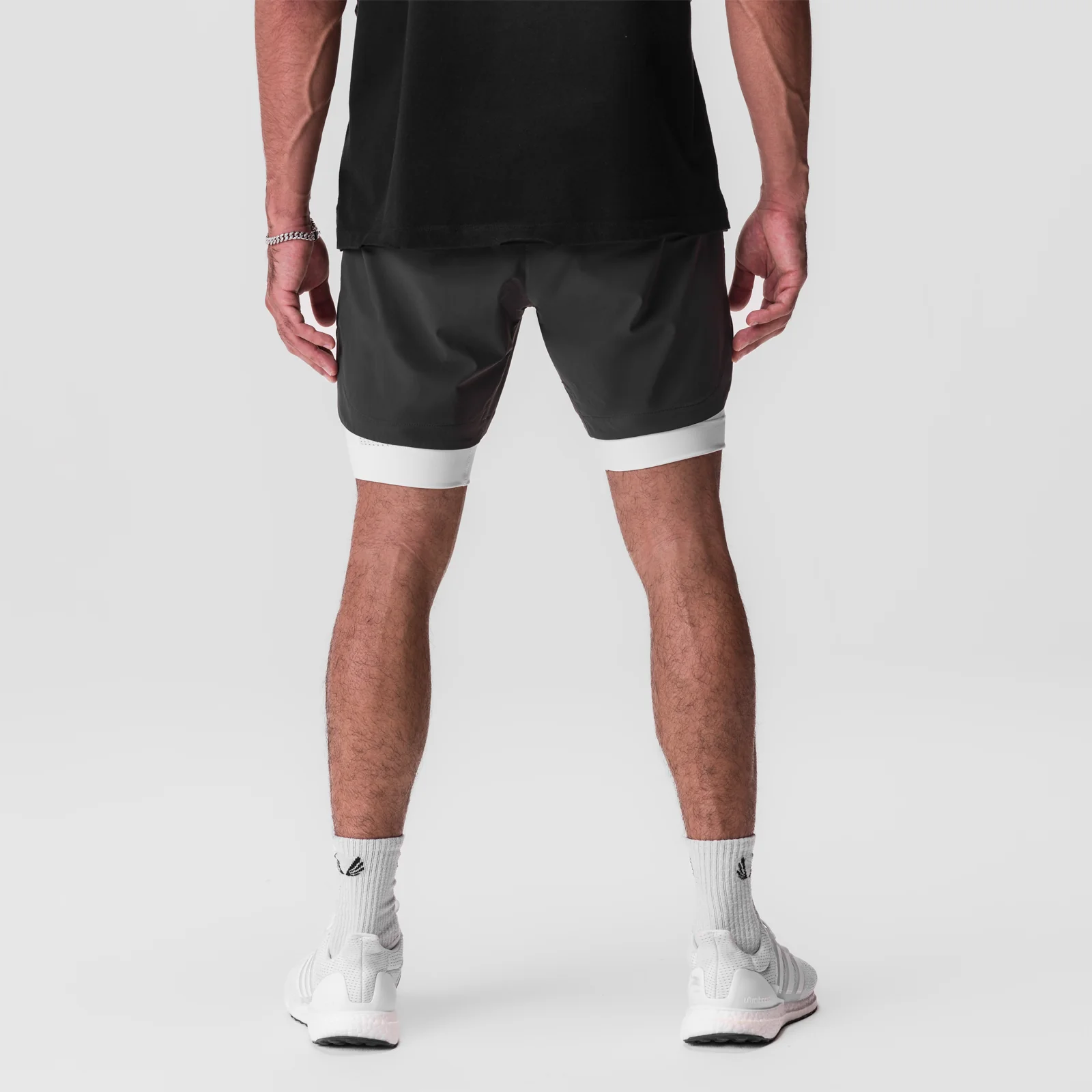 0866. Tetra-Lite® 7" Liner Short - Space Grey / White / White "Wings" - Image 3