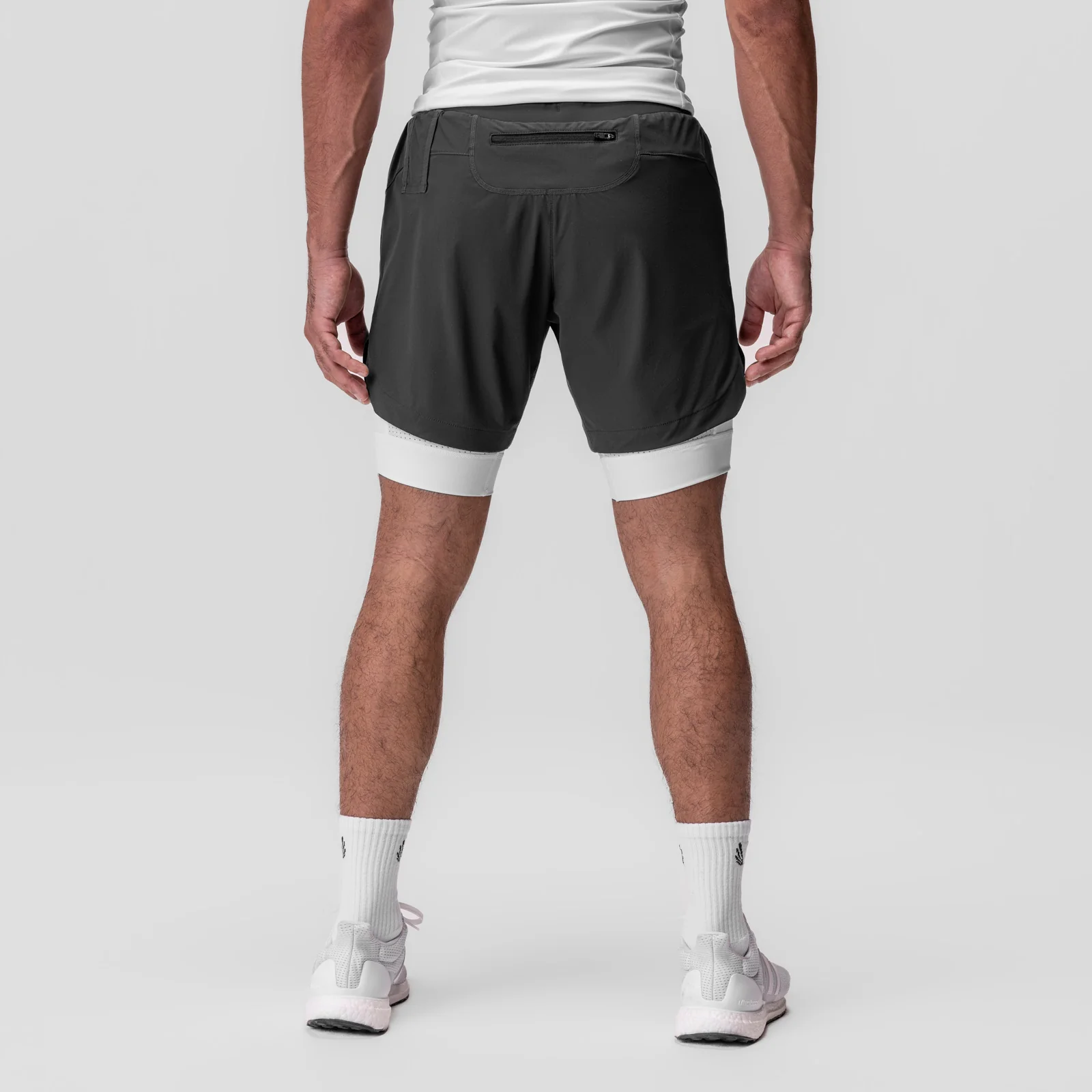 0866. Tetra-Lite® 7" Liner Short - Space Grey "Cyber"/White - Image 3
