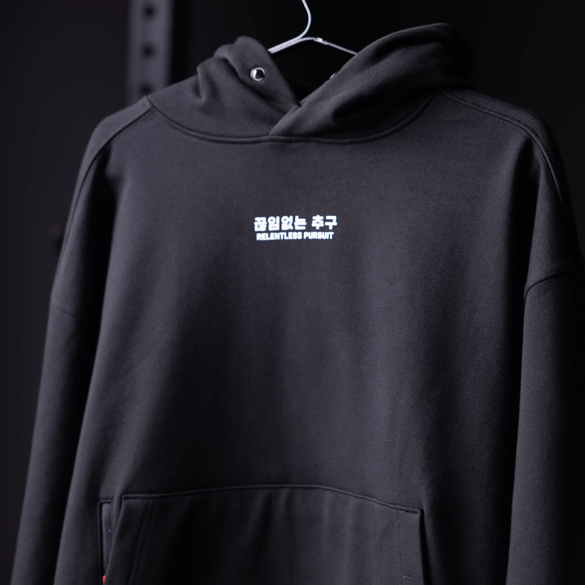 0874. Tech-Terry™ Zip Pocket Hoodie - Black "Marble 8" - Image 4