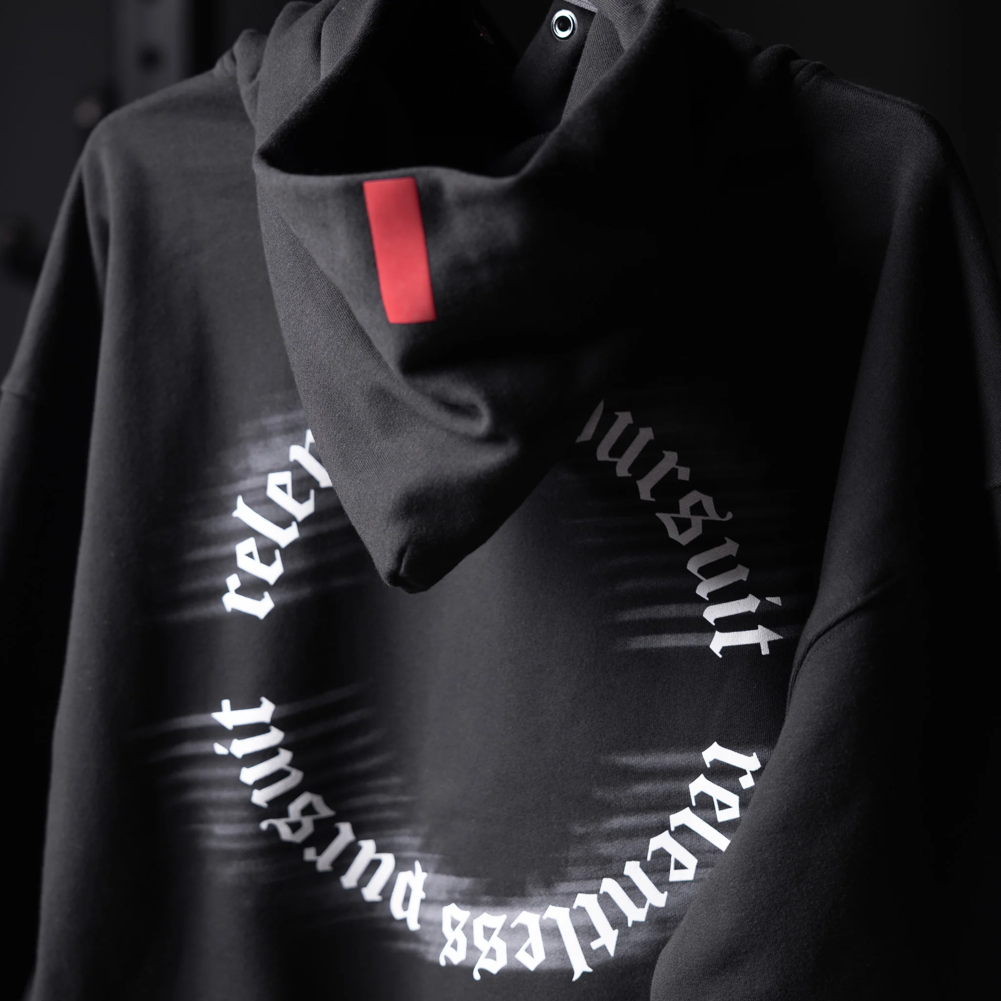 0874. Tech-Terry™ Zip Pocket Hoodie - Black "RP Blur" - Image 3