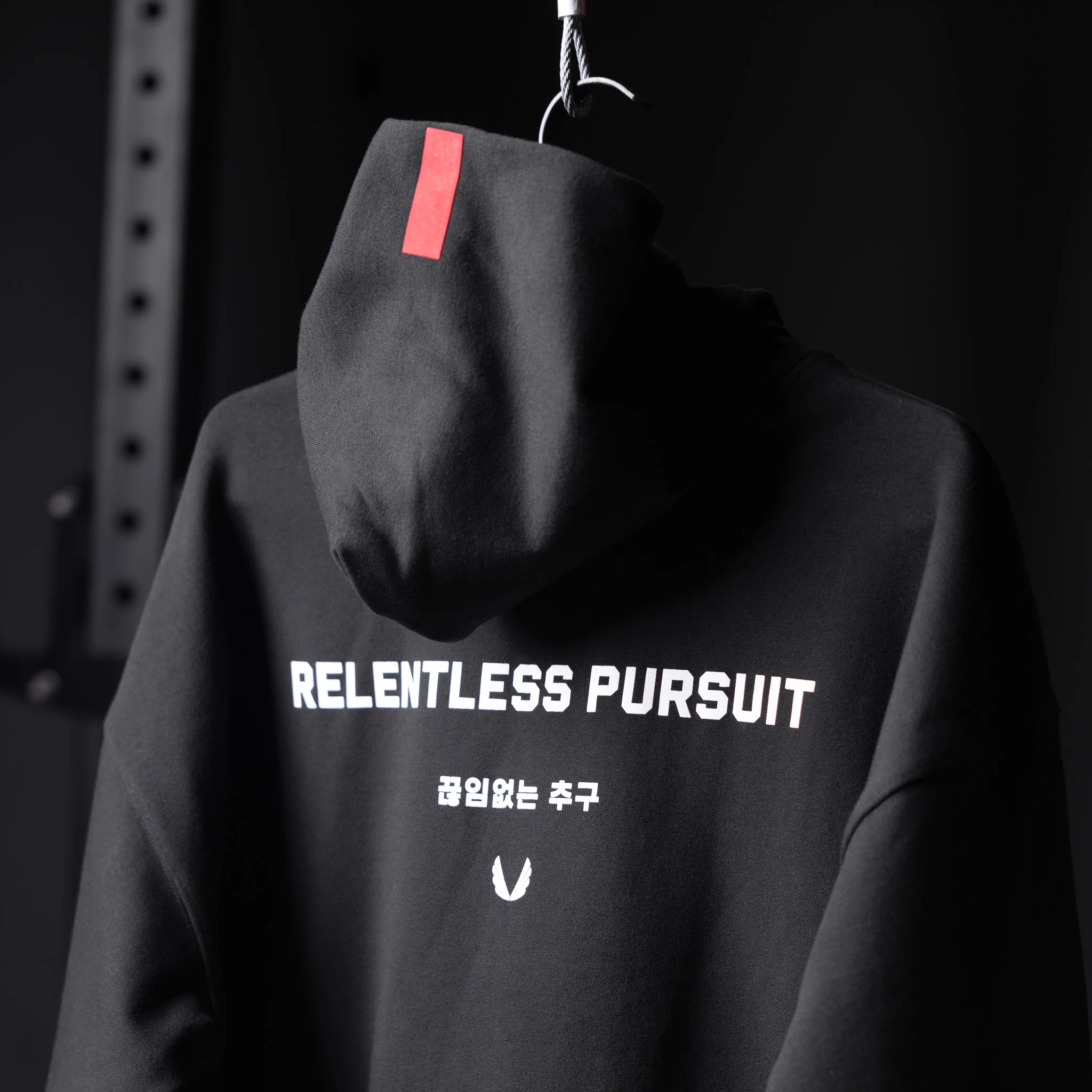 0874. Tech-Terry™ Zip Pocket Hoodie - Black "RP Wings Stack" - Image 3