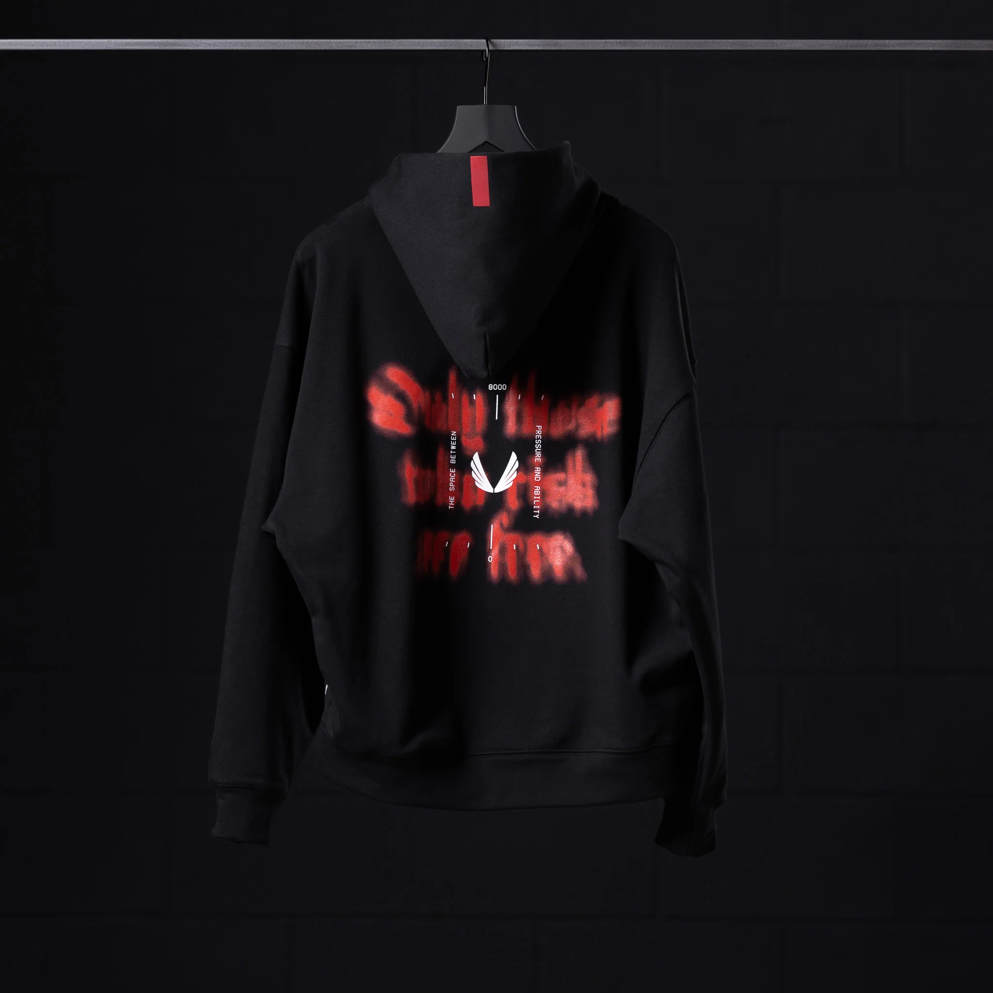 0874. Tech-Terry™ Zip Pocket Hoodie - Black "Target Acquired" - Image 3