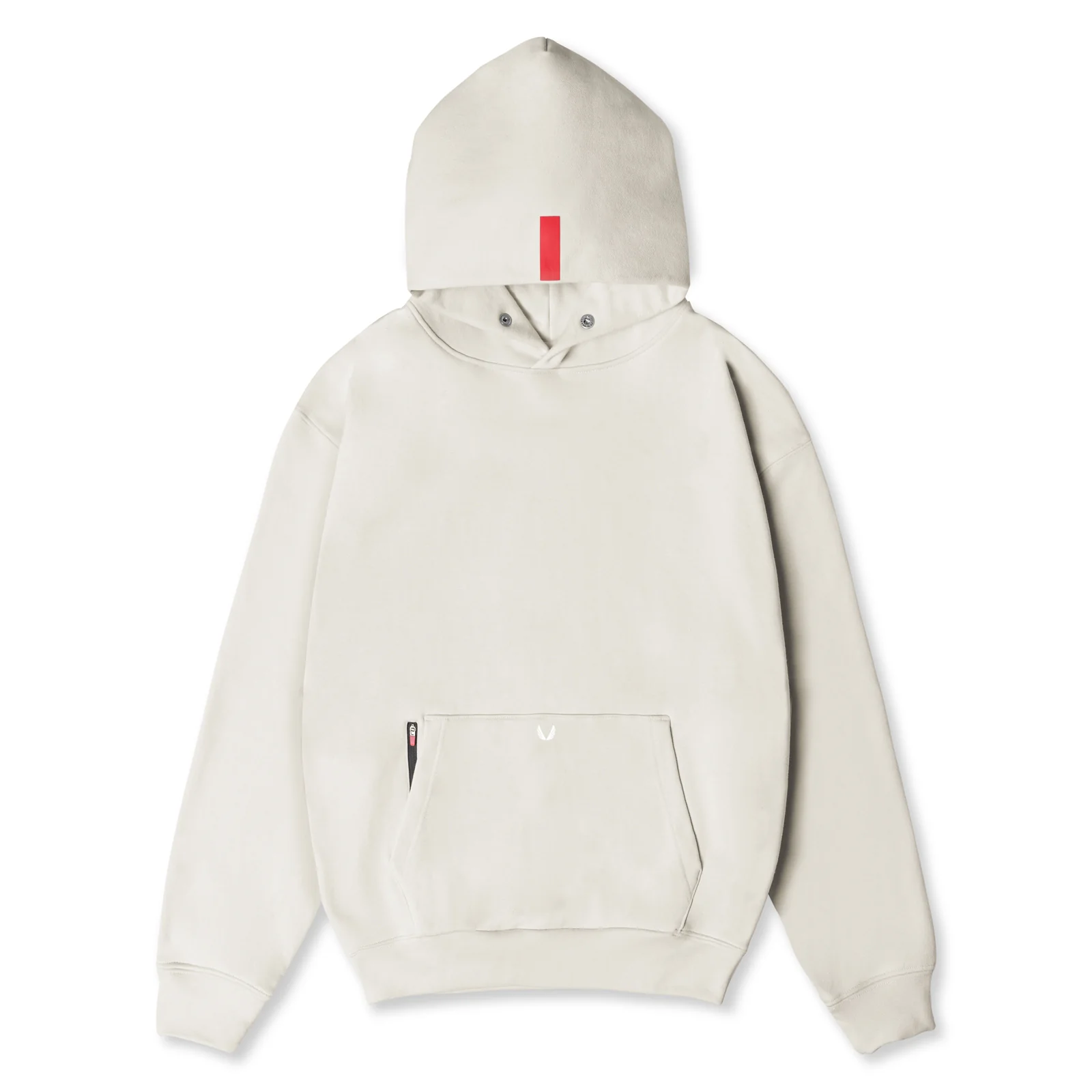 0874. Tech-Terry™ Zip Pocket Hoodie - Stone/White "OTWR" - Image 4