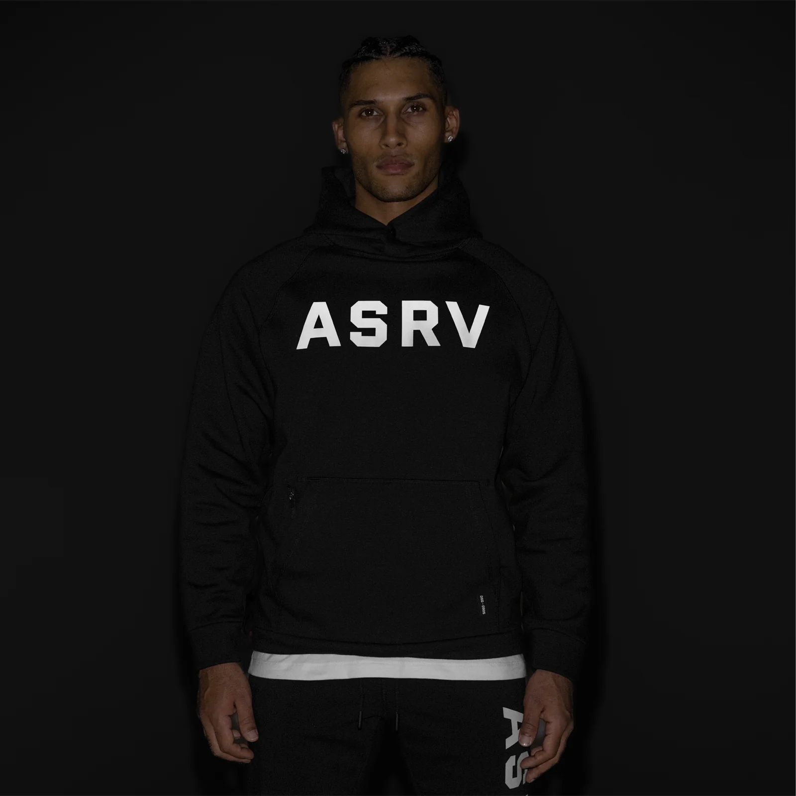 0905. Tech-Terry™ Weather-Ready Training Hoodie - Black "ASRV" - Image 3