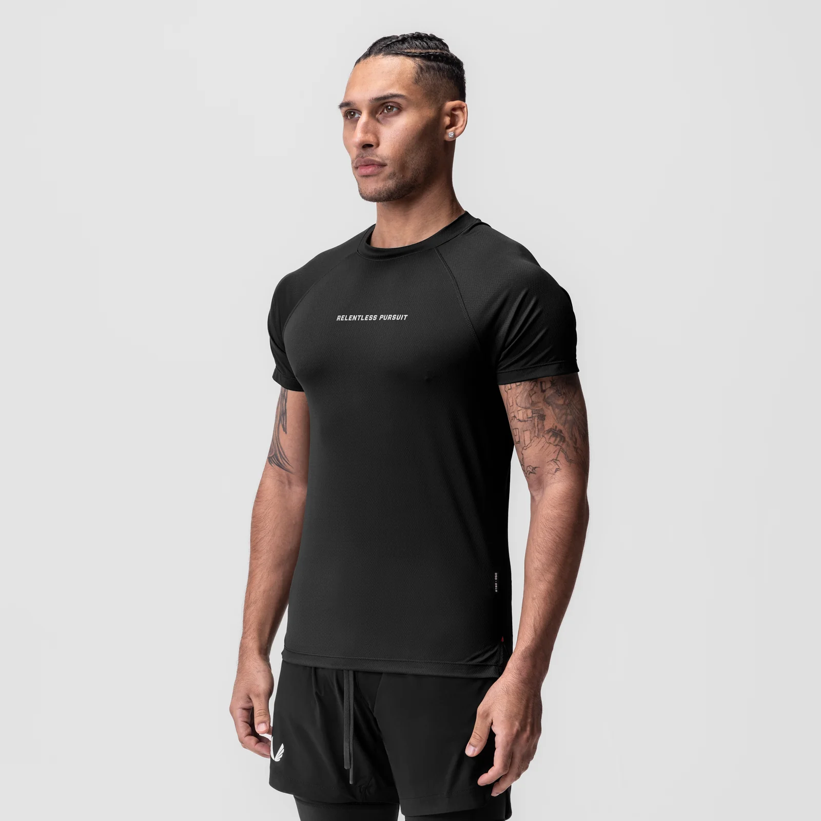 0918. AeroSilver® Fitted Tee - Black "RP" - Image 2