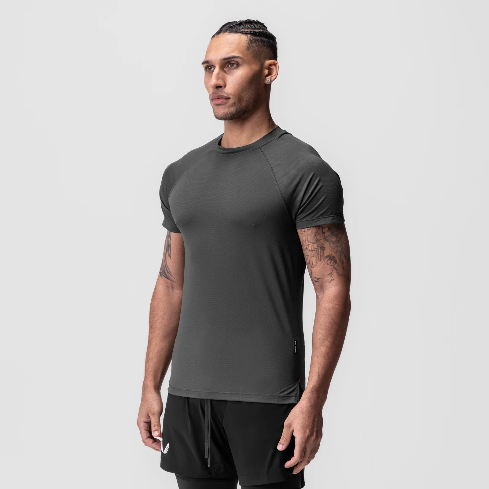 0918. AeroSilver® Fitted Tee - Space Grey - Image 2