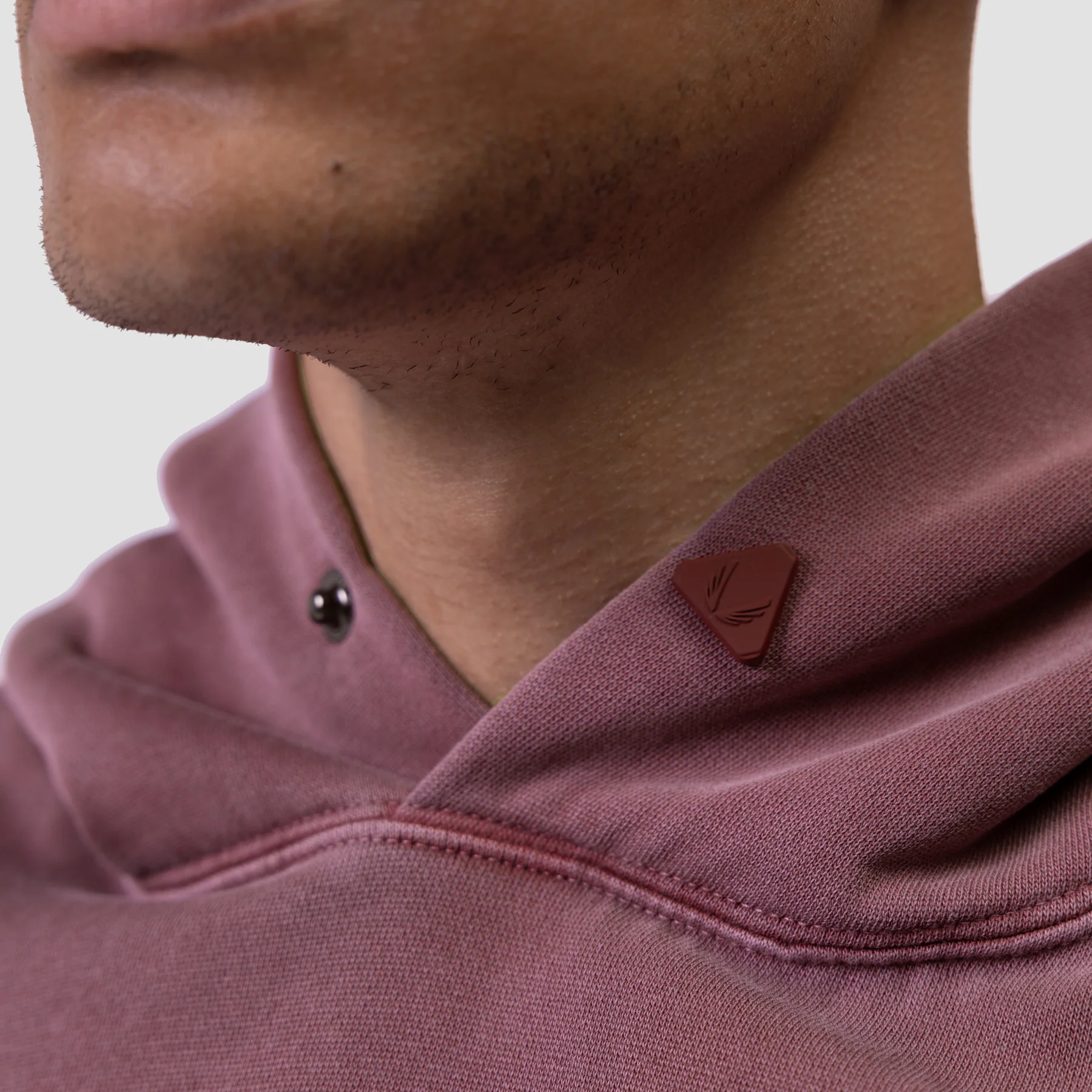 0920. Tech Essential™ Distressed Hoodie - Faded Crimson - Image 3