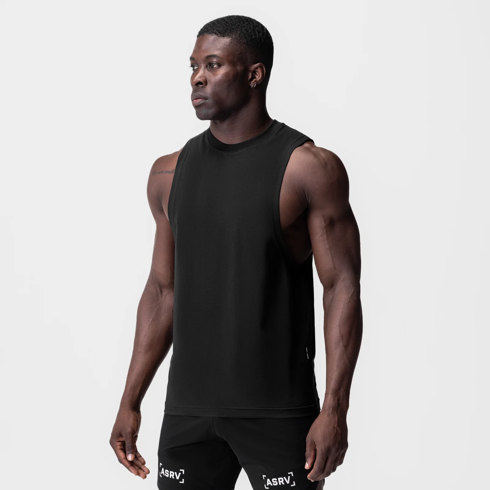0926. Supima® Muscle Tank - Black - Image 2