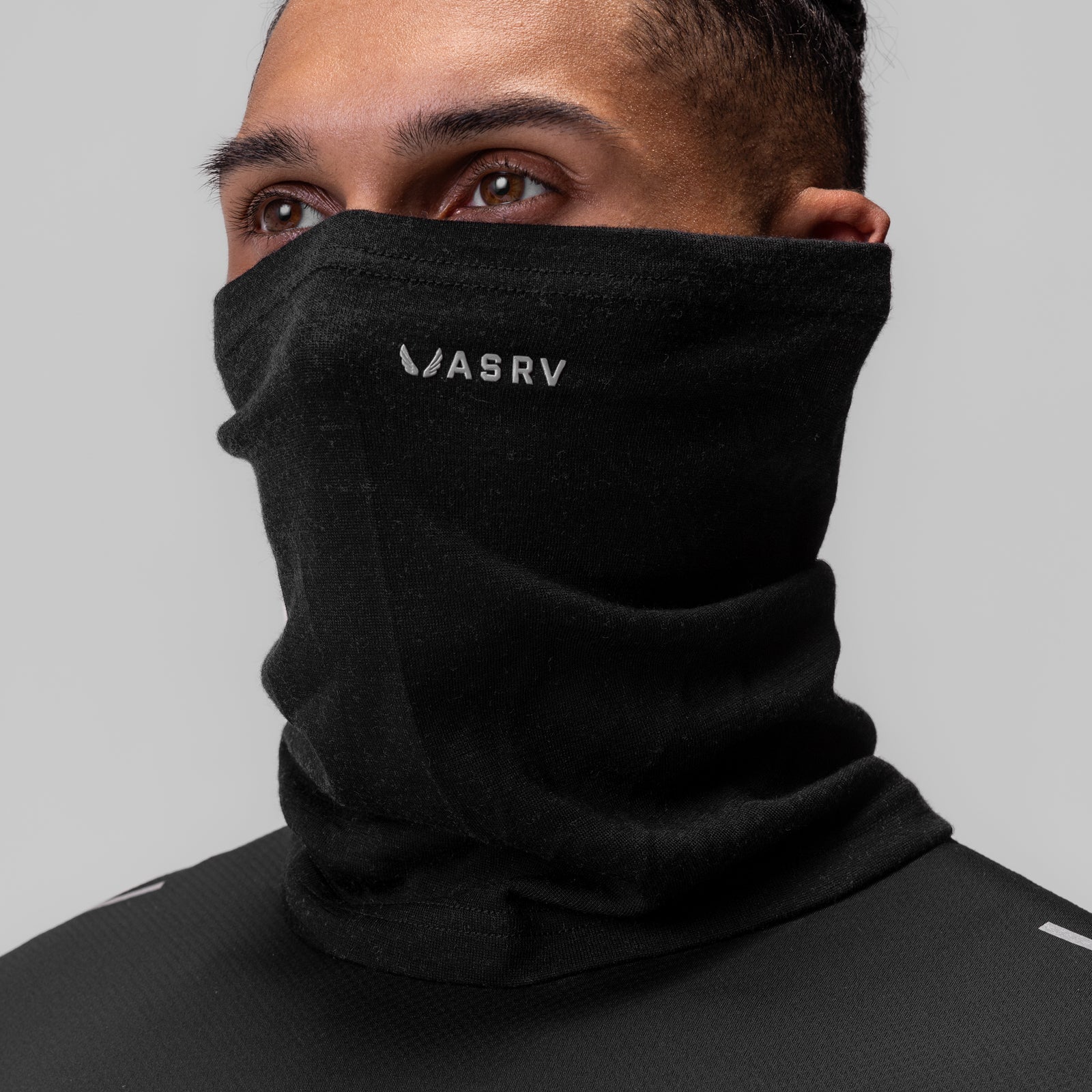 0938. Merino Wool Gaiter - Black - Image 2