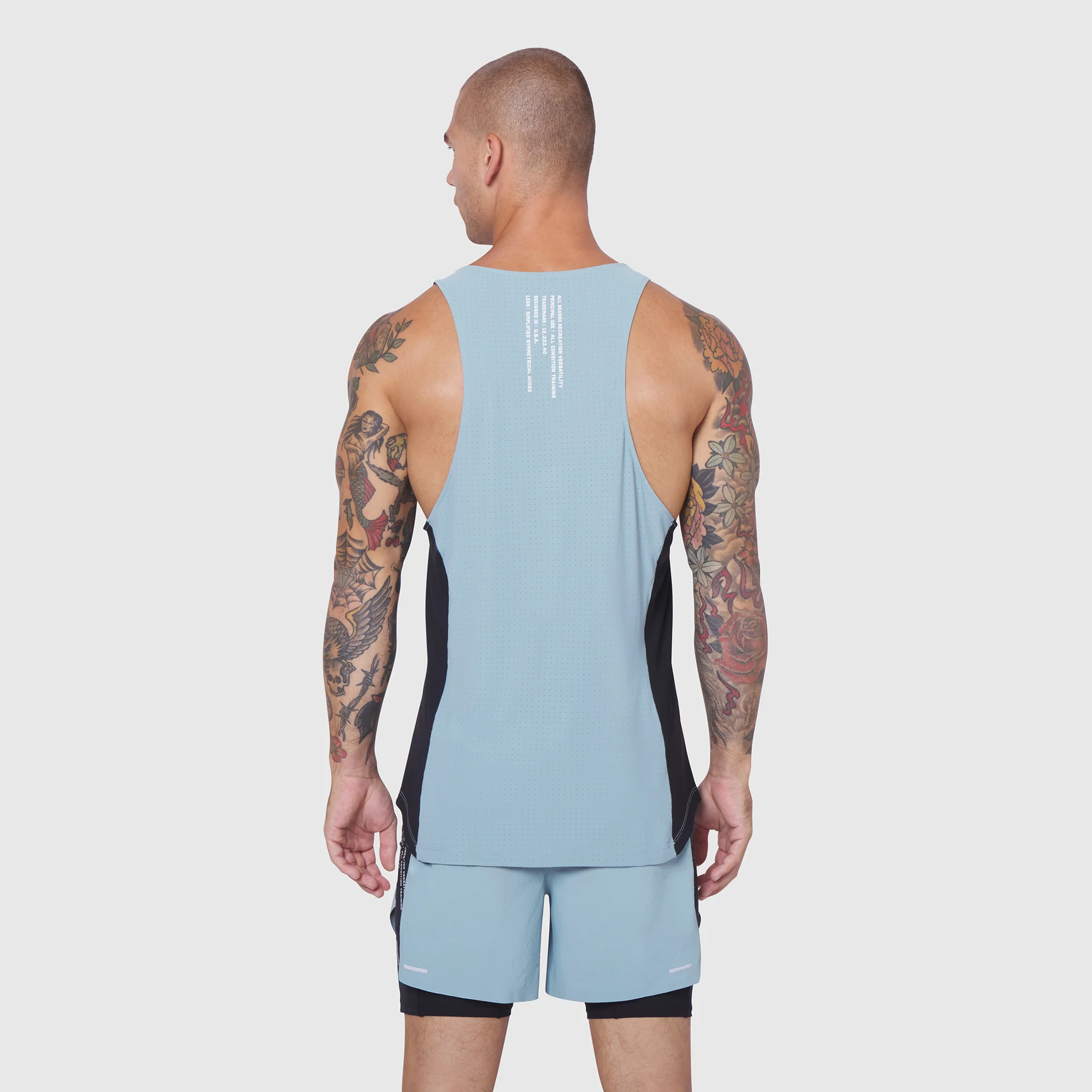 0949. Laser-Vent™ Singlet Tank - Light Sky/Black - Image 2