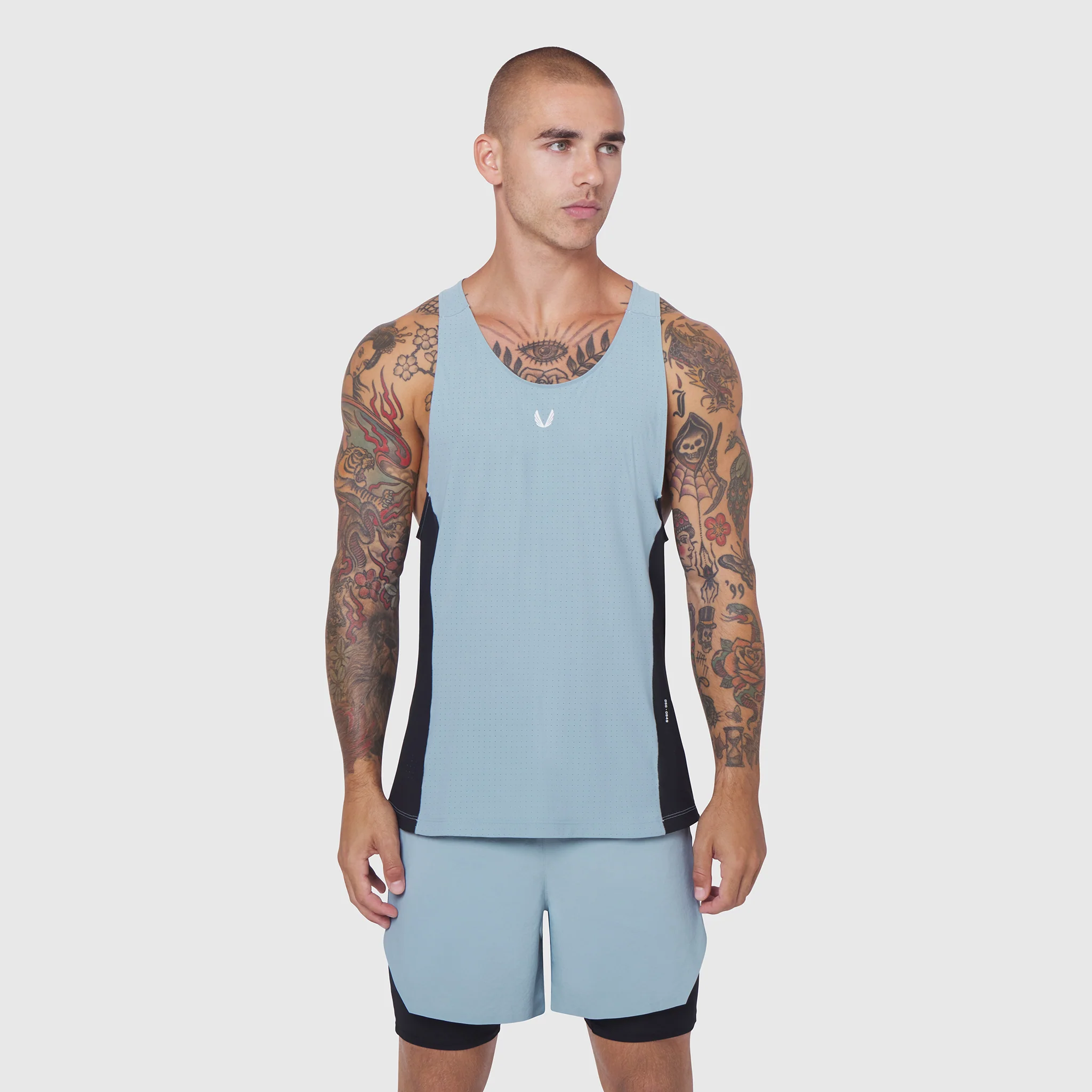 0949. Laser-Vent™ Singlet Tank - Light Sky/Black - Image 6