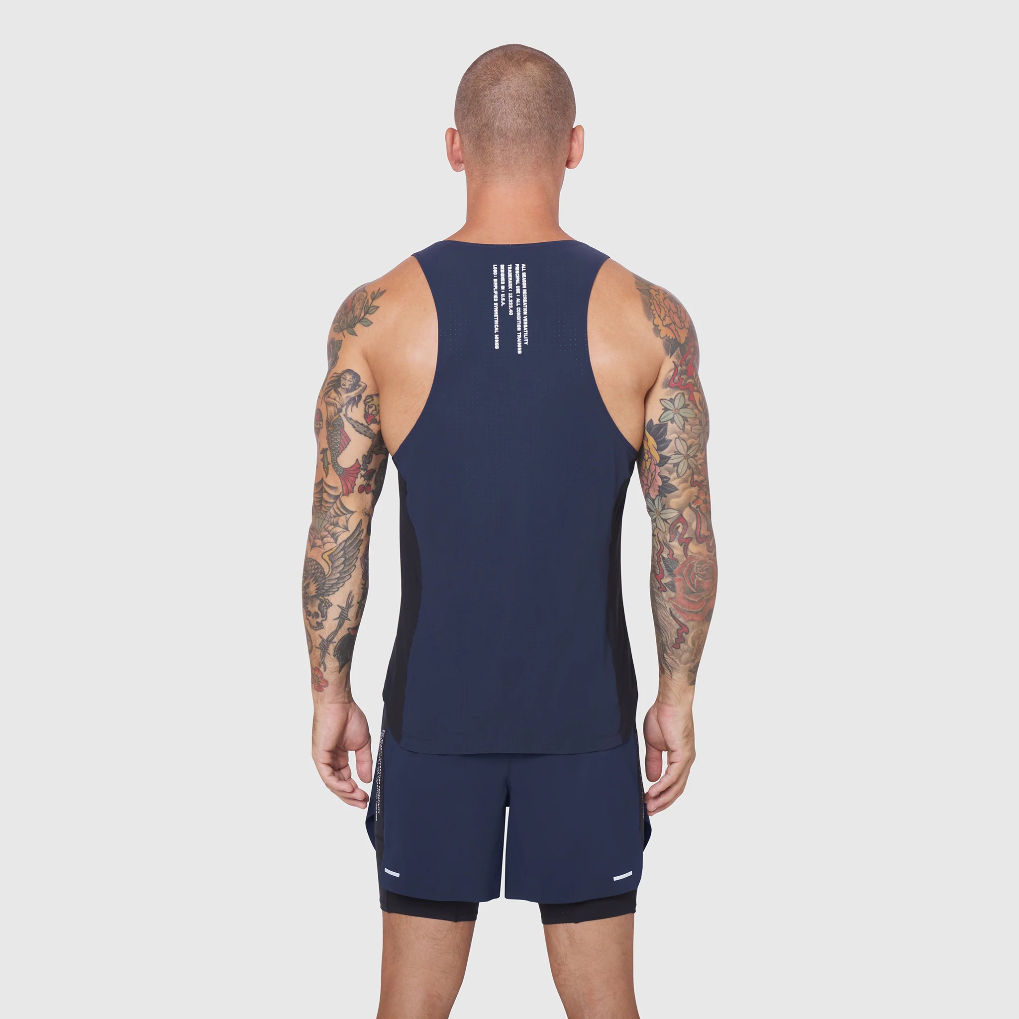 0949. Laser-Vent™ Singlet Tank - Navy/Black - Image 2
