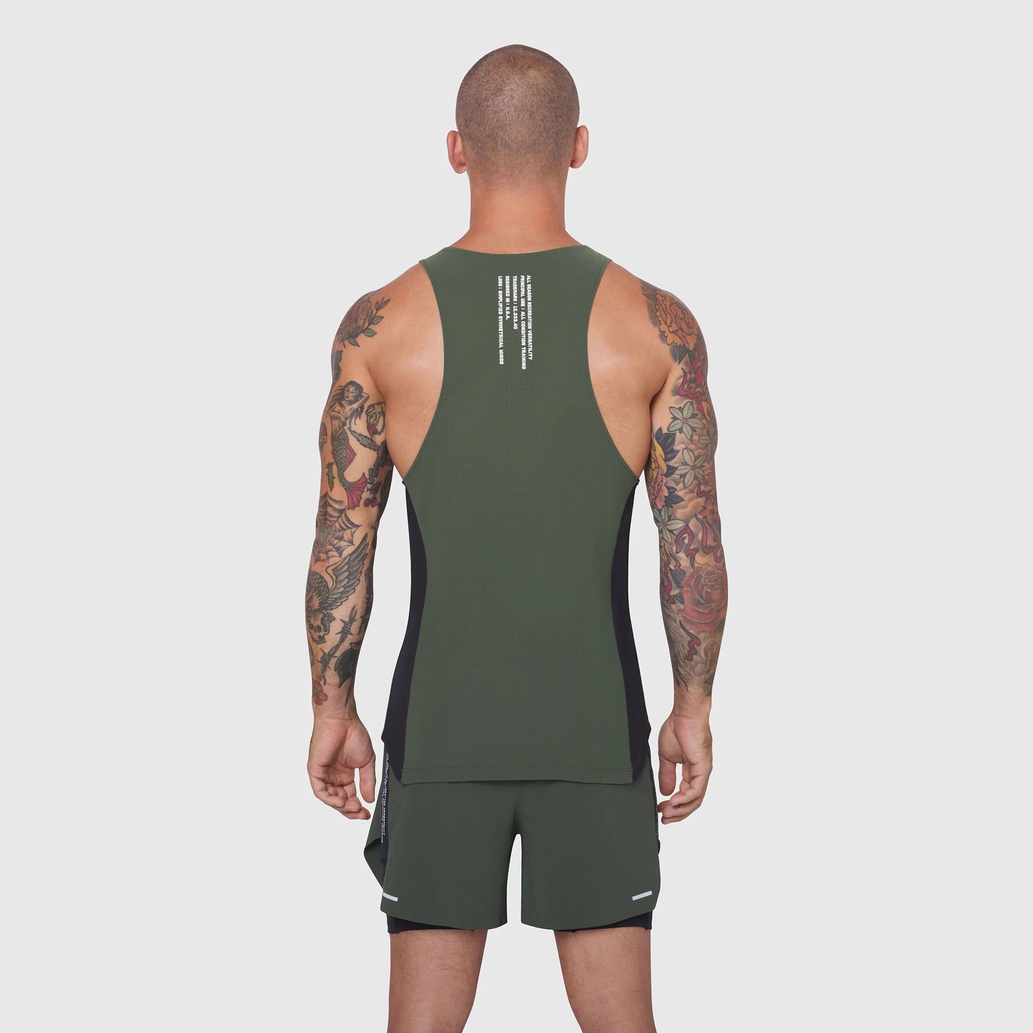 0949. Laser-Vent™ Singlet Tank - Olive/Black - Image 3