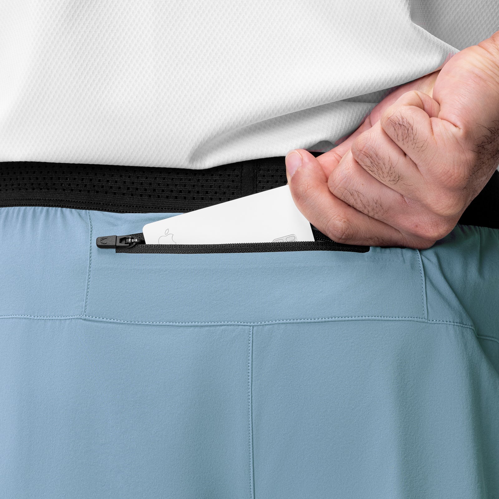 0953. Aerotex™ Hybrid Liner Short - Light Sky/Black - Image 5