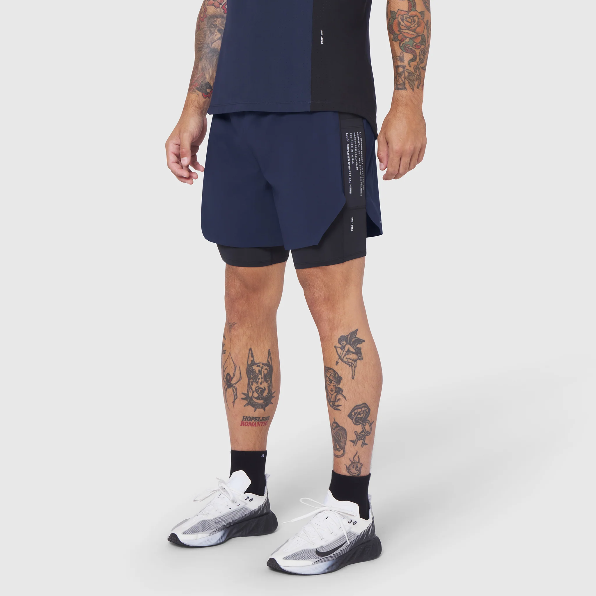 0953. Aerotex™ Hybrid Liner Short - Navy/Black - Image 2