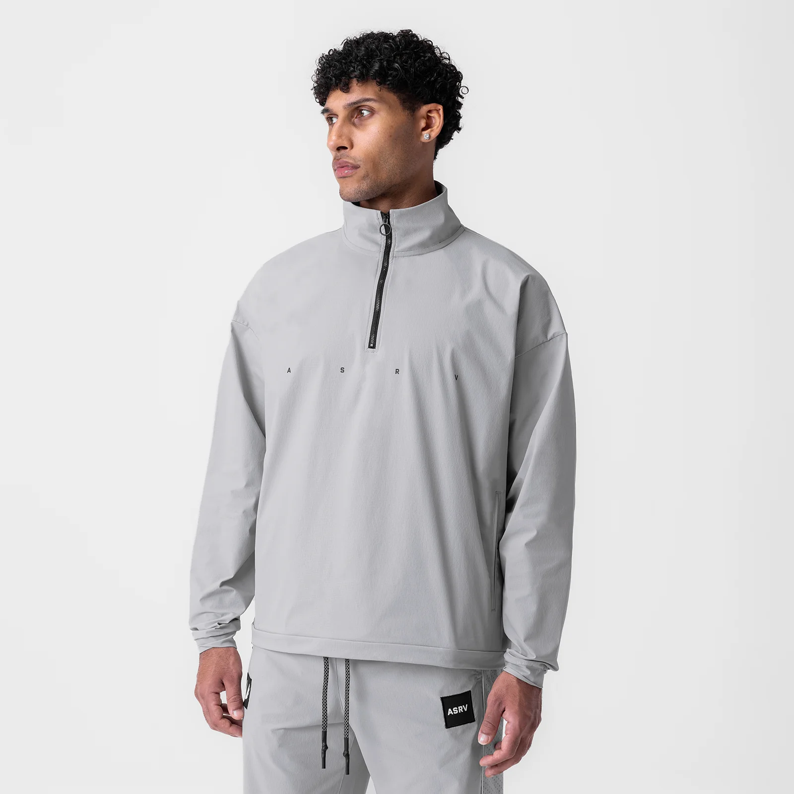 0970. Ripstop Quarter Zip Jacket - Slate Grey - Image 2