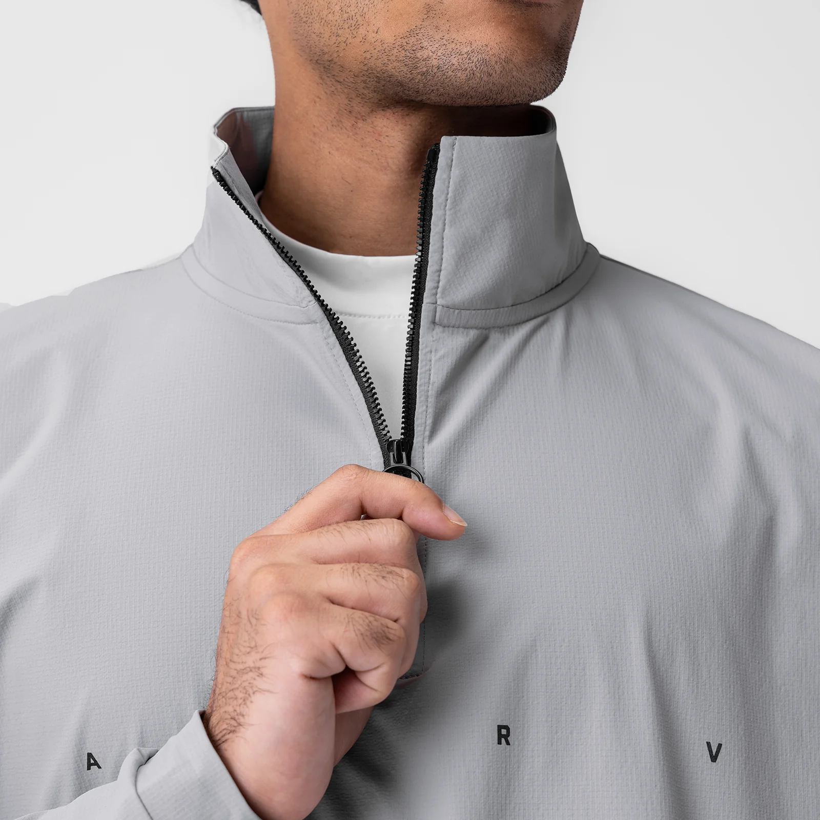 0970. Ripstop Quarter Zip Jacket - Slate Grey - Image 4