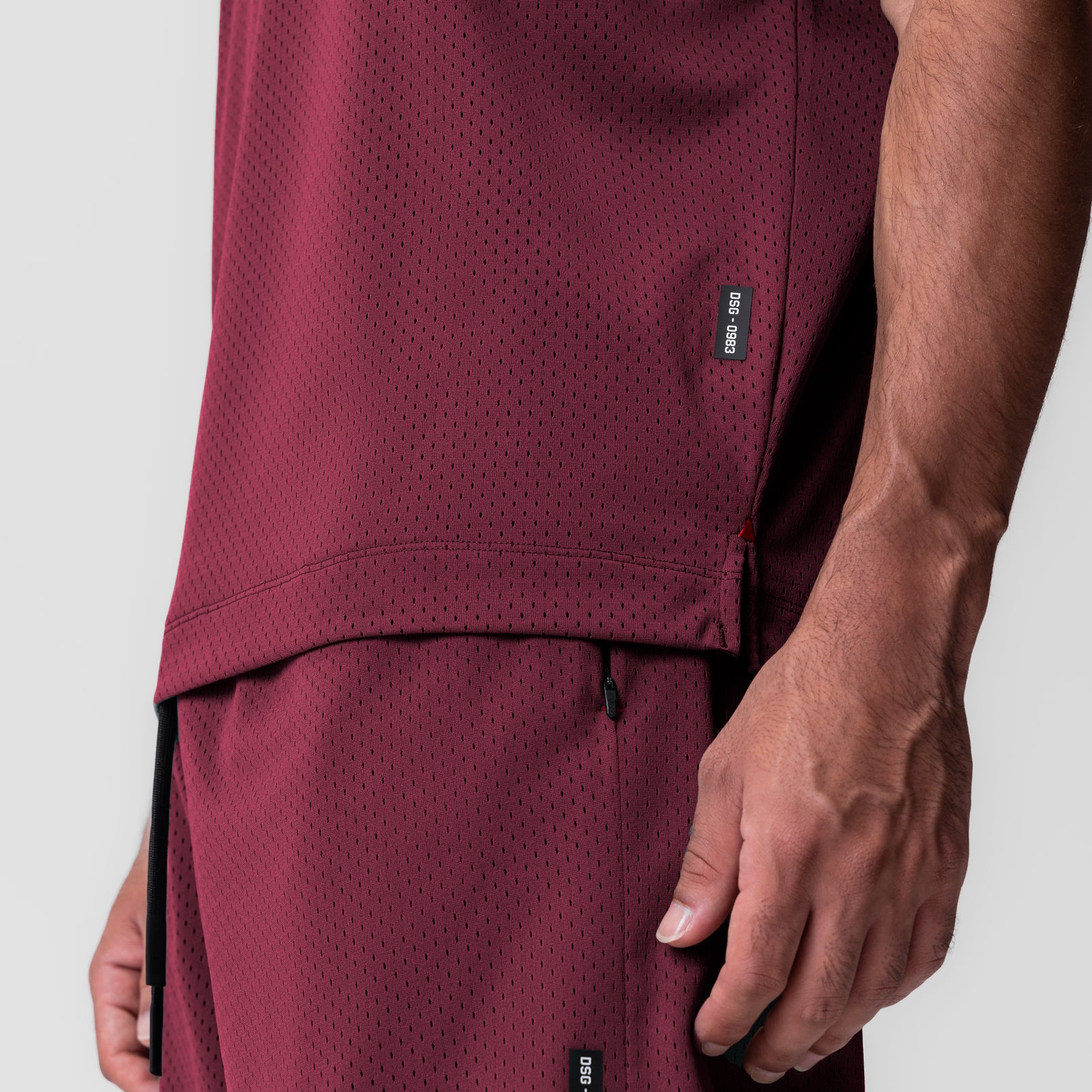 0983. Reversible 2-in-1 Cutoff Hoodie - Crimson - Image 5
