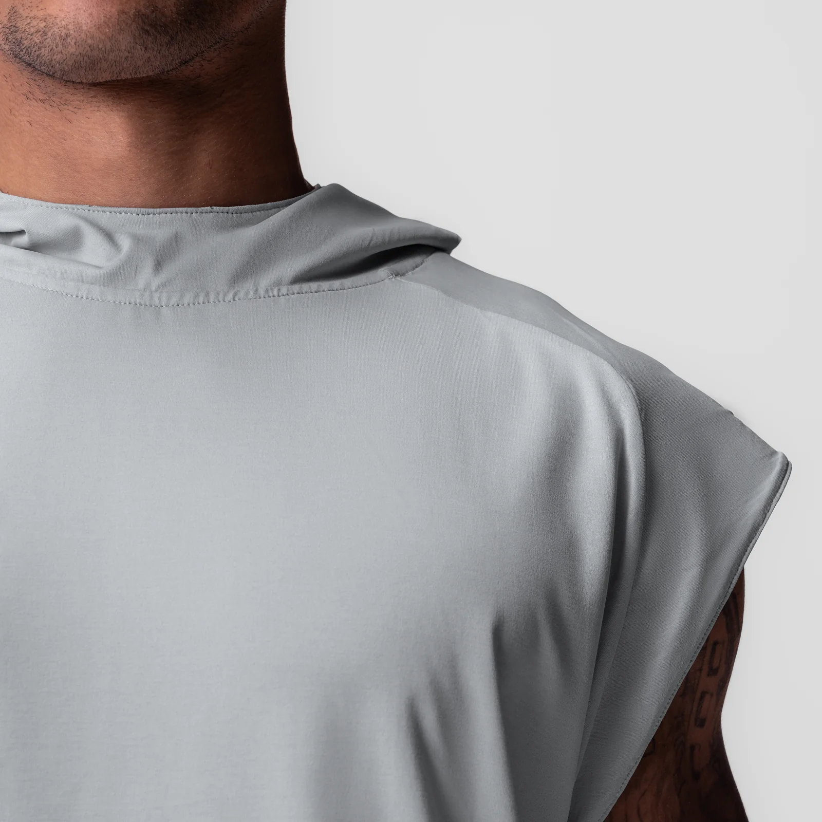 0983. Reversible 2-in-1 Cutoff Hoodie - Slate Grey - Image 7