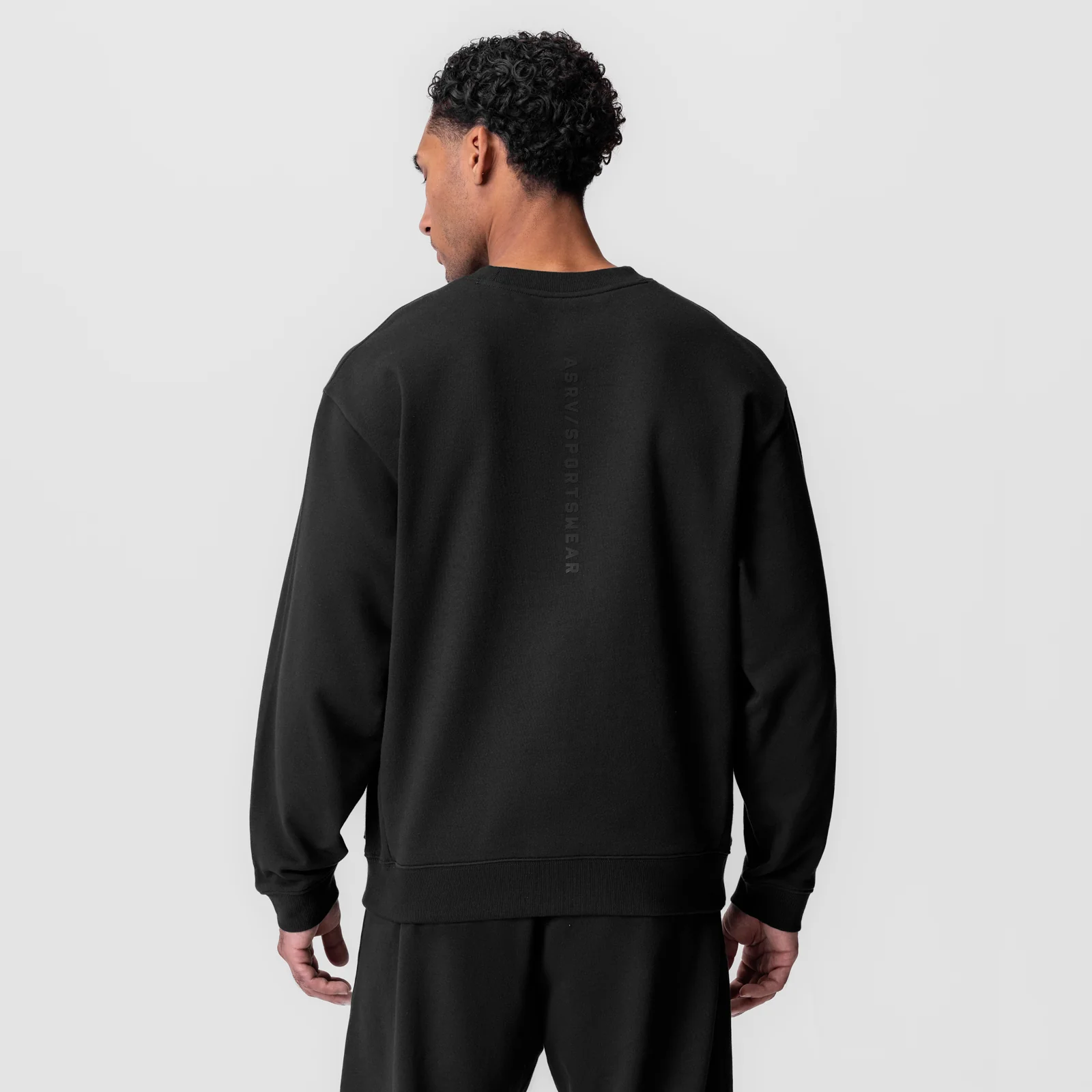 0984. Herringbone Terry Crewneck - Black - Image 3