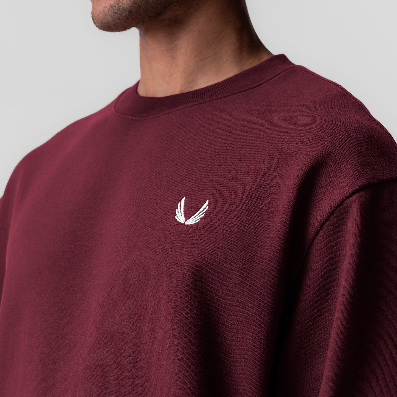 0984. Herringbone Terry Crewneck - Crimson - Image 4