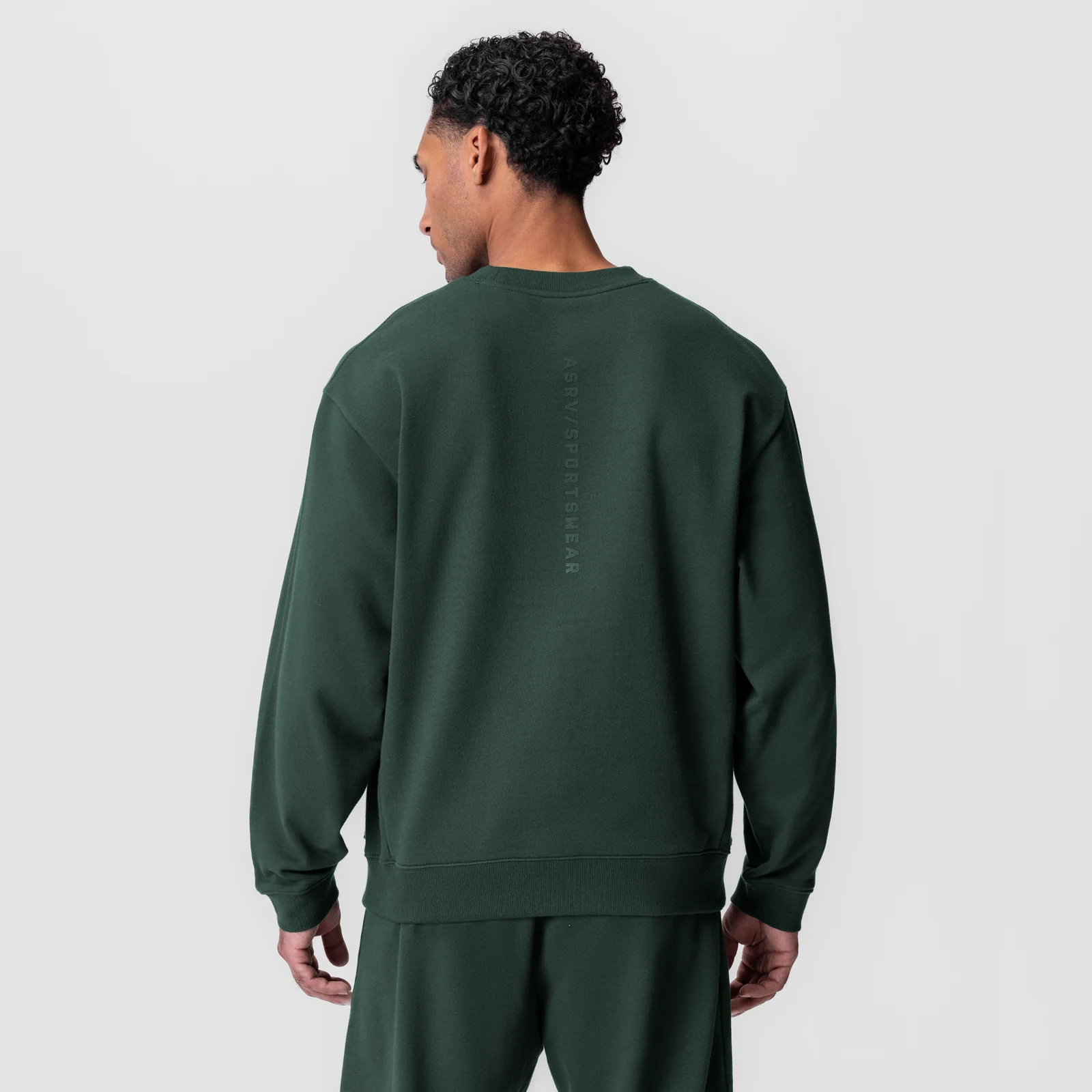 0984. Herringbone Terry Crewneck - Forest Green - Image 3