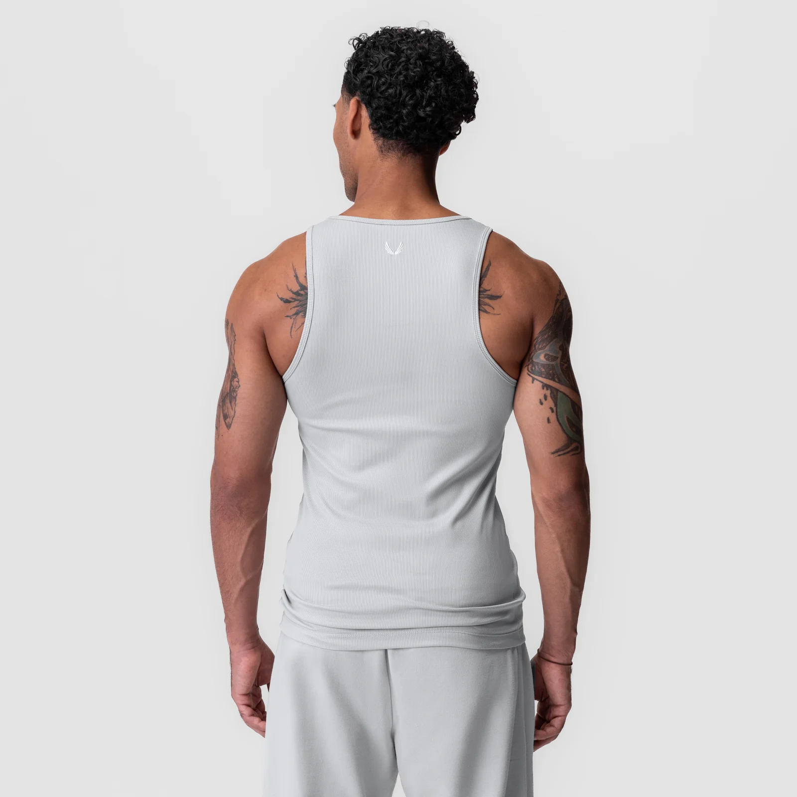 0986. Creora® Tech Ribbed Tank - Light Grey - Image 3