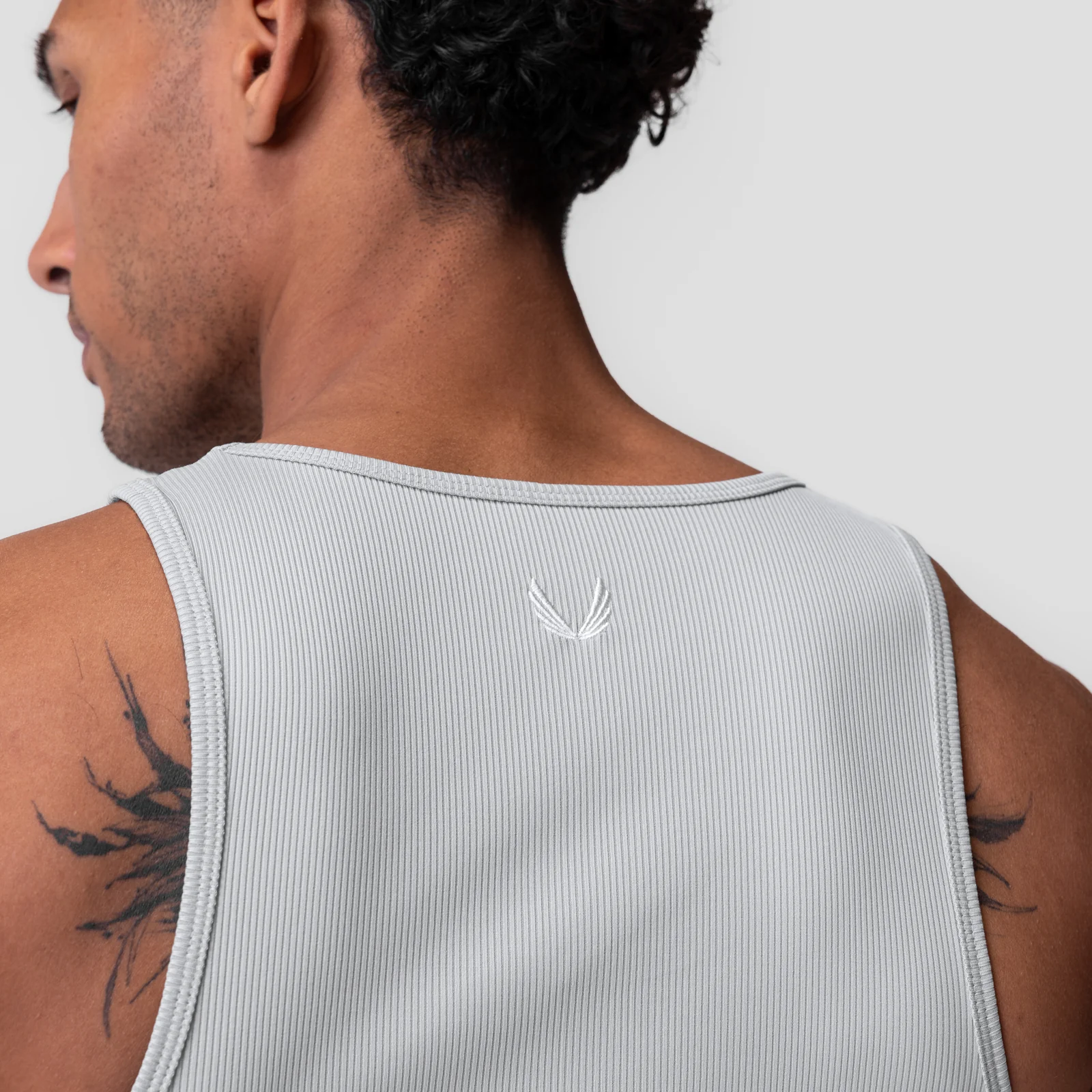 0986. Creora® Tech Ribbed Tank - Light Grey - Image 4