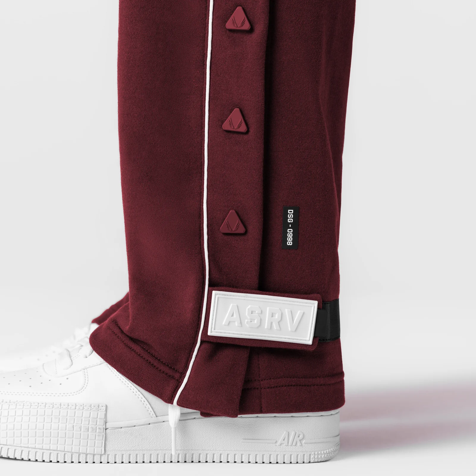 0998. Herringbone Terry Snap Button Sweats - Crimson - Image 4