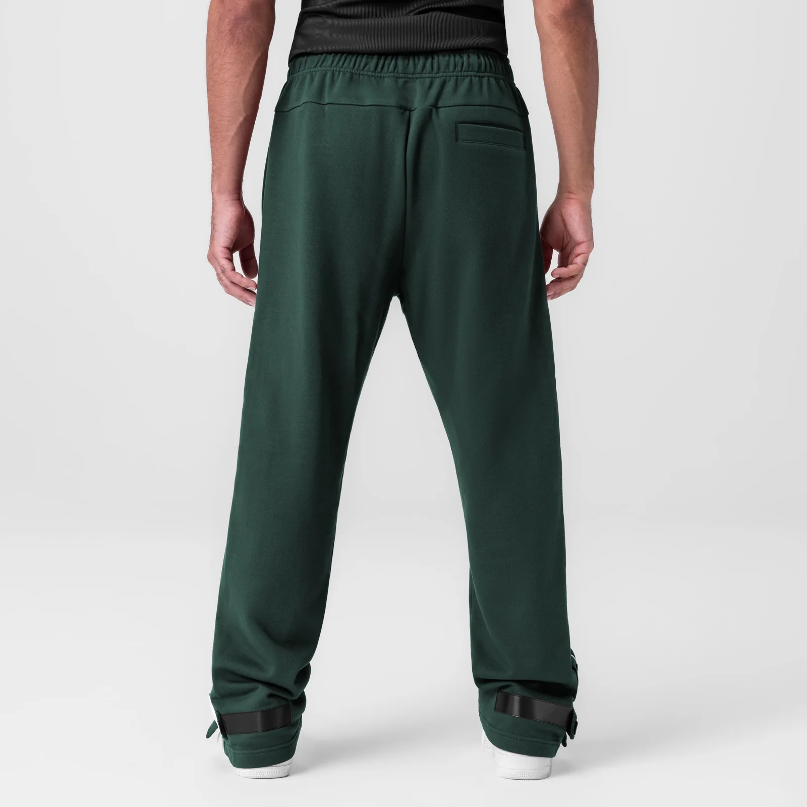0998. Herringbone Terry Snap Button Sweats - Forest Green - Image 3
