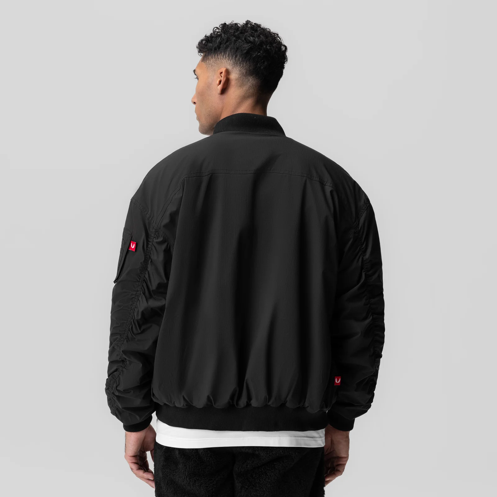 1003. Sherpa-Lined Insulated Bomber Jacket - Black - Image 3