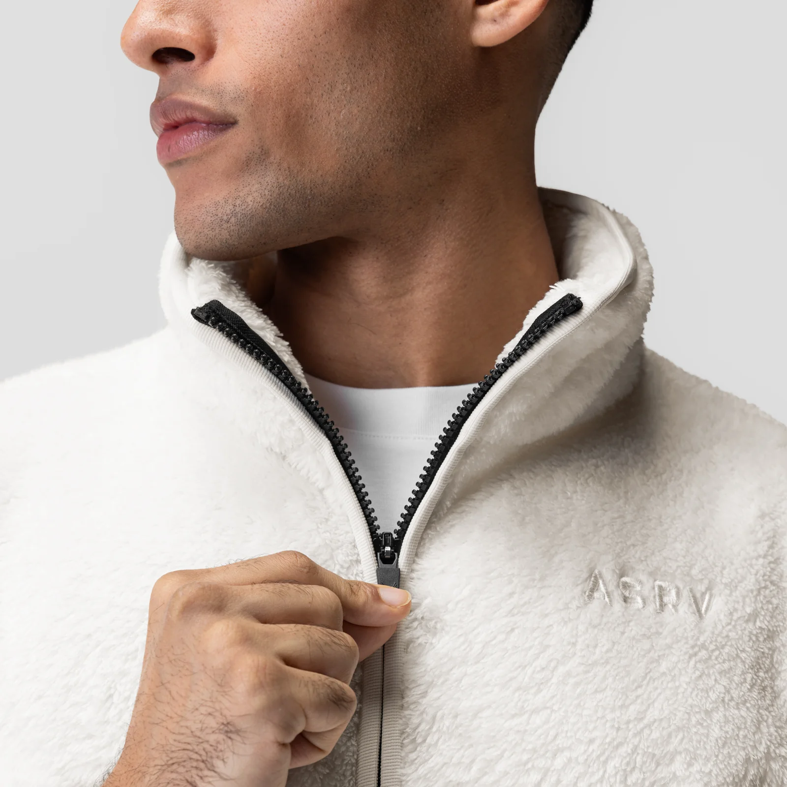 1006. Sherpa Recovery 1/2 Zip - Ivory Cream/Black - Image 4