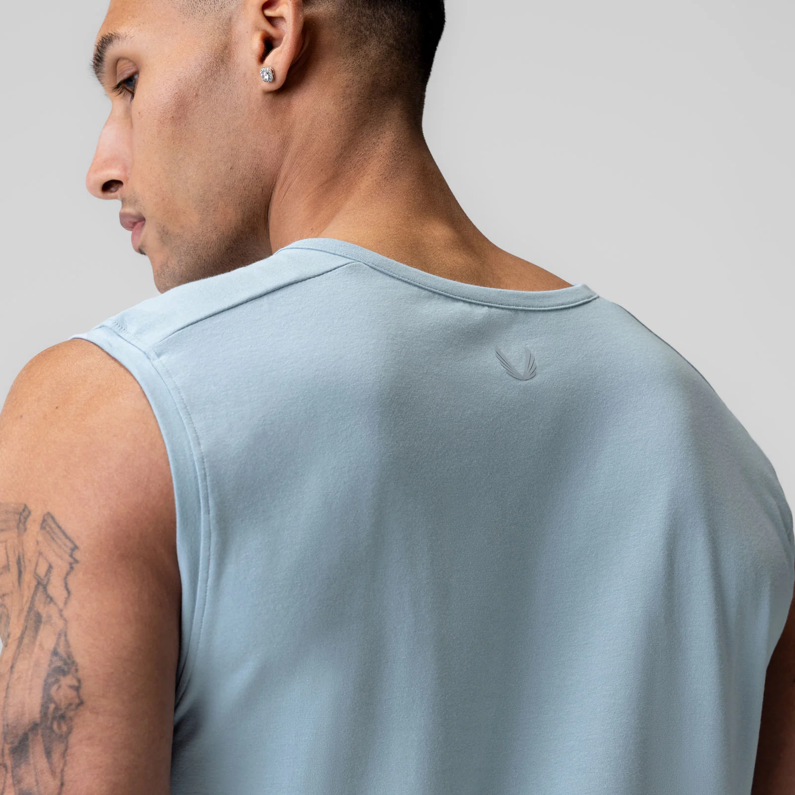 1060. Creora® Cotton Modal Cutoff Tank - Light Sky - Image 5