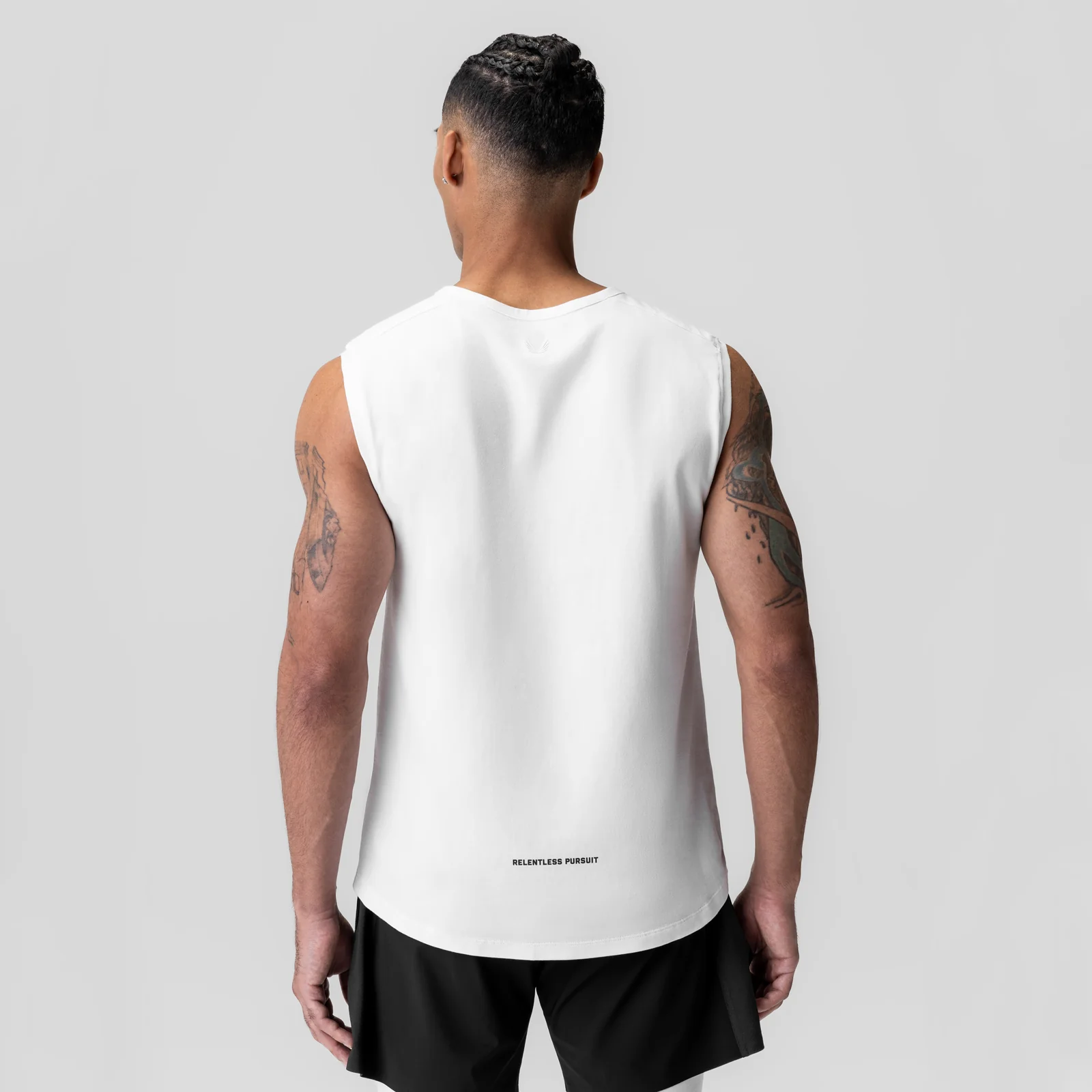 1060. Creora® Cotton Modal Cutoff Tank - White - Image 3