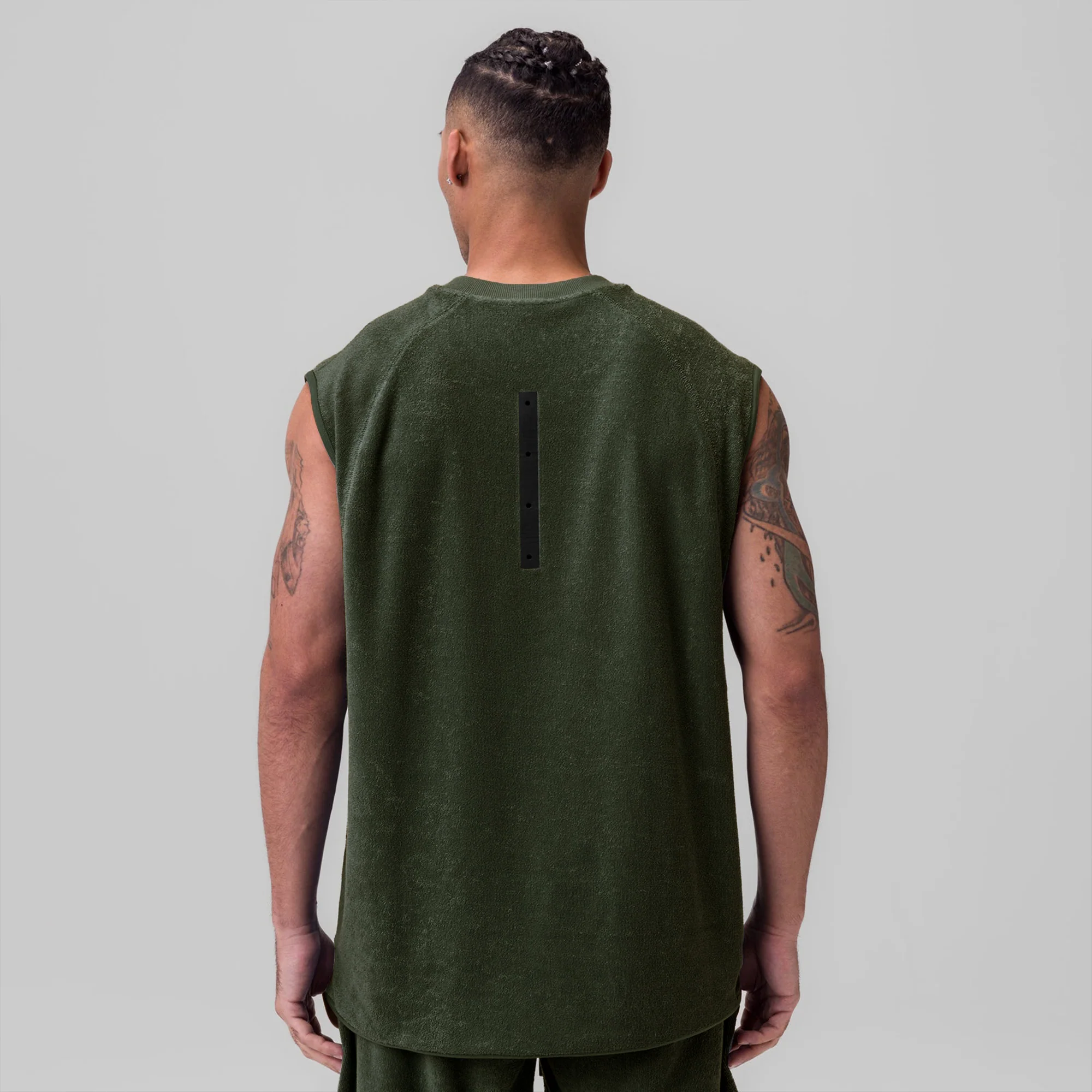 1092. Towel Terry Cutoff - Olive - Image 3