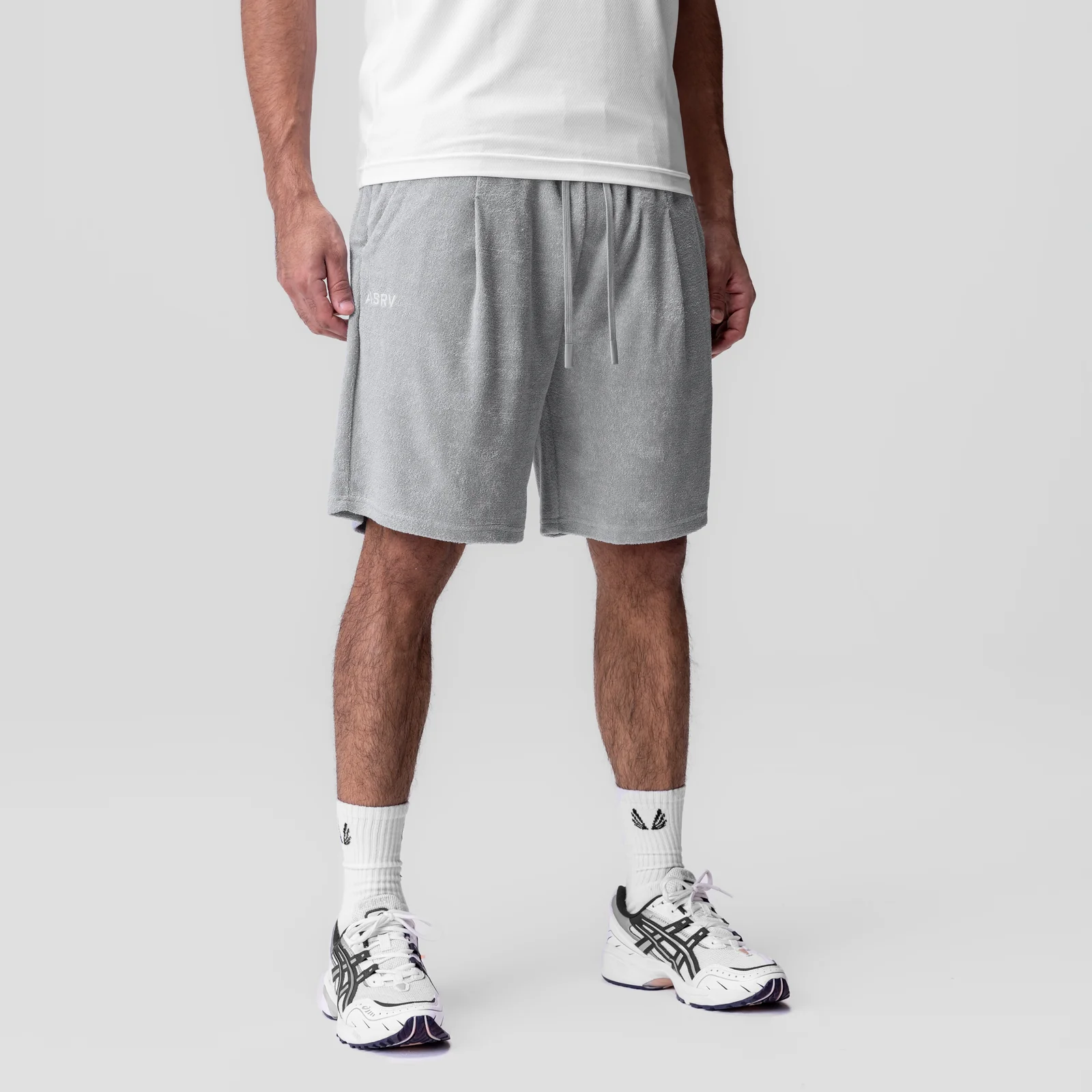 1094. Towel Terry Relaxed Short - Heather Grey - Image 2