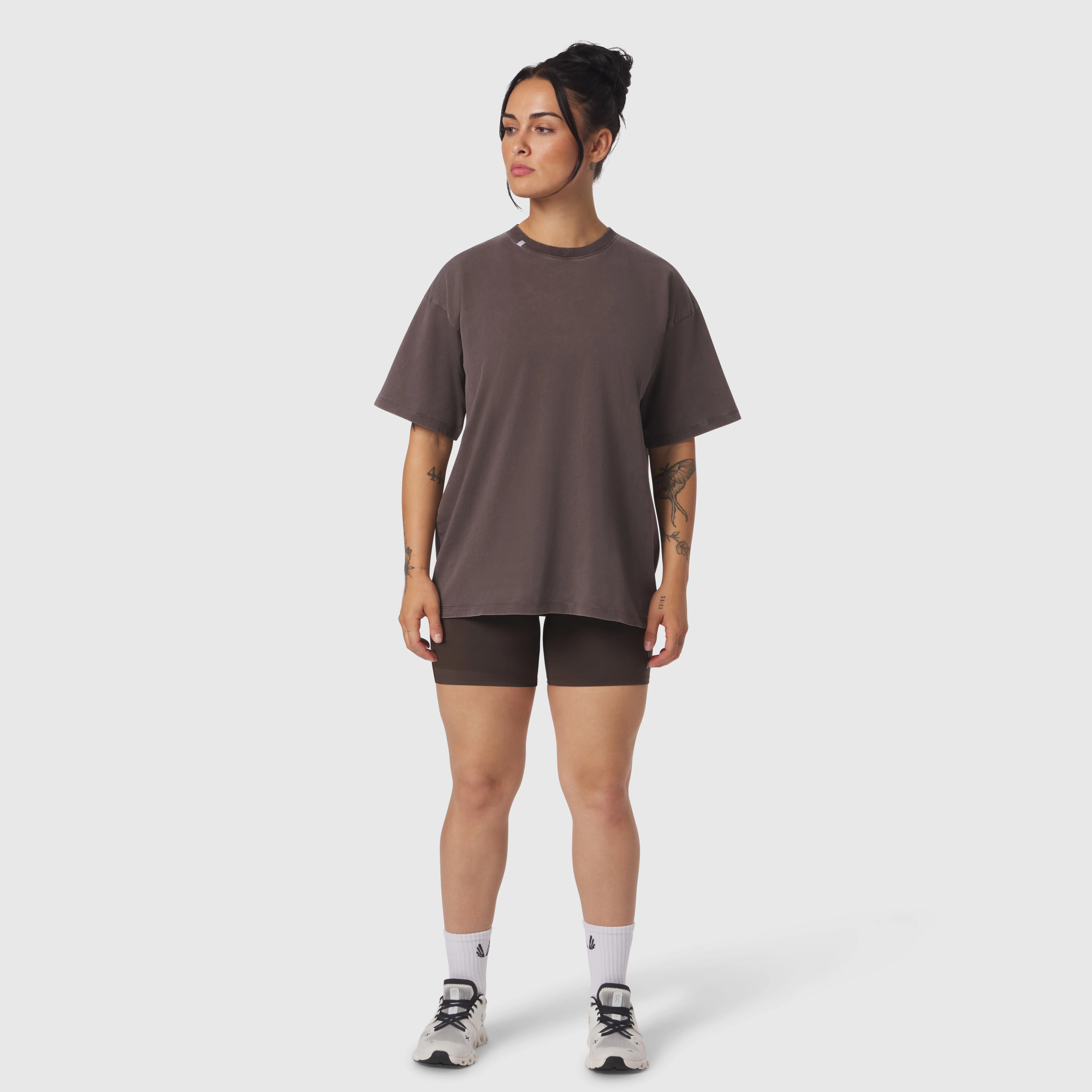 1102. Distressed Relaxed Tee - Dark Earth - Image 3