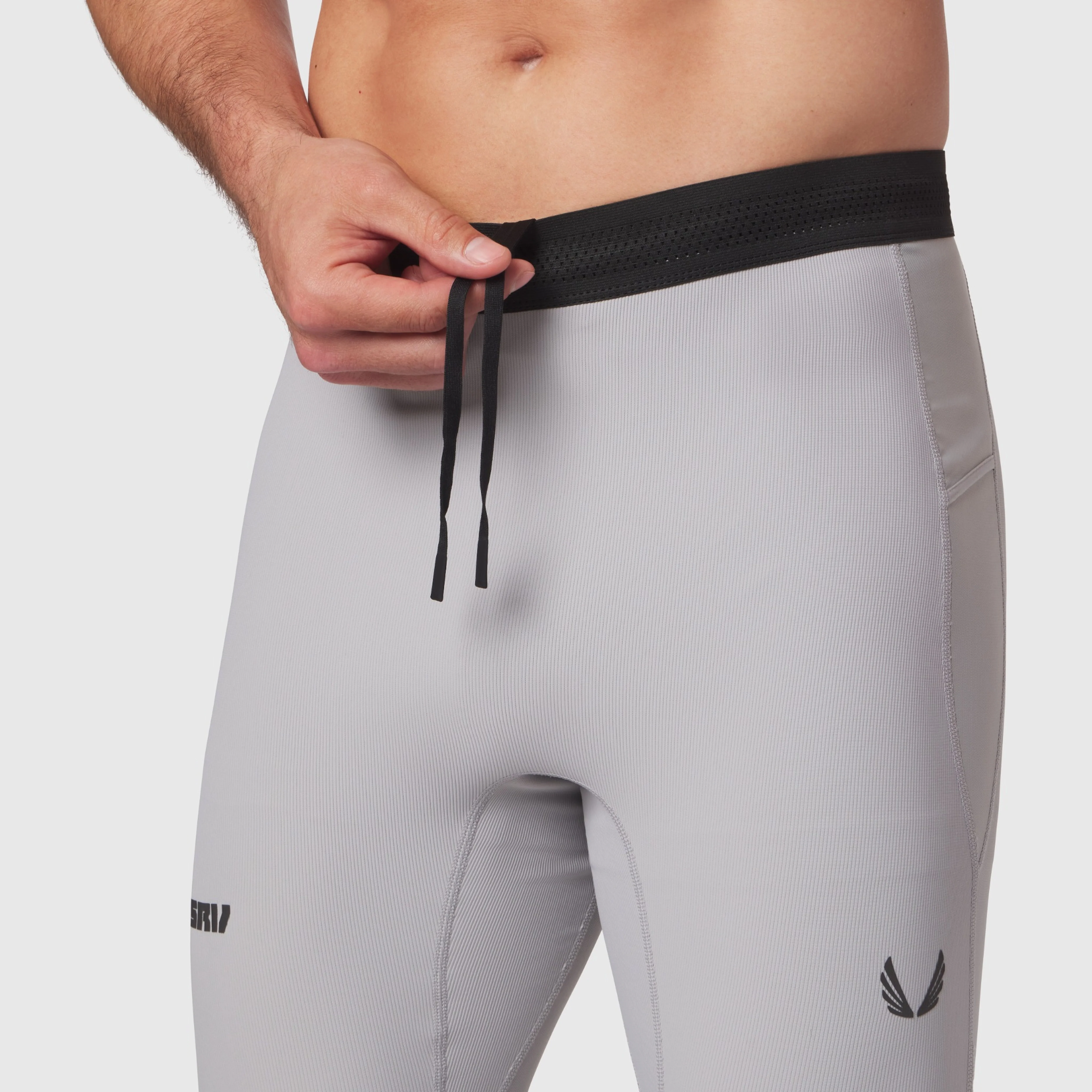 1146. Lycra® Ribbed Running Tight - Slate Grey - Image 3