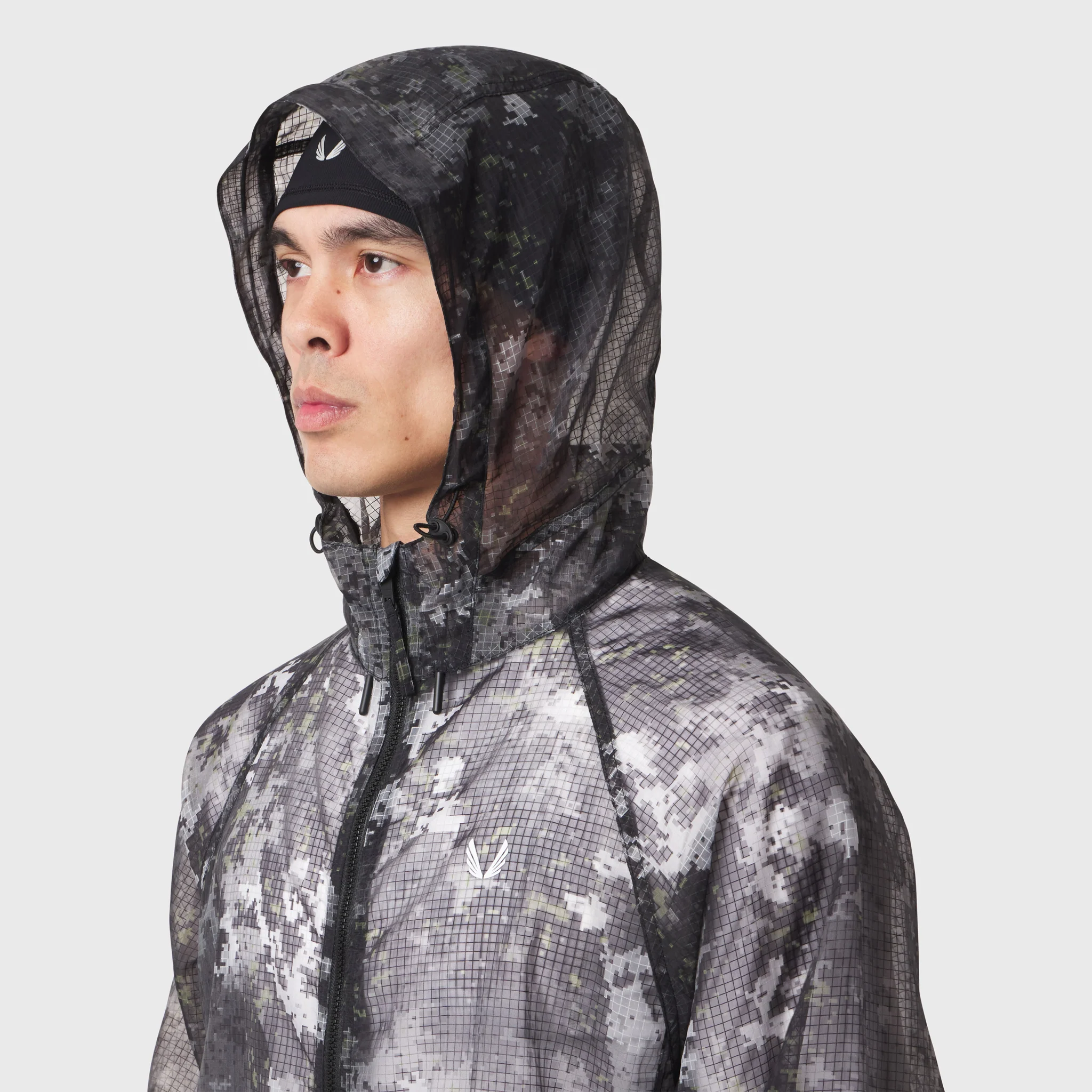 1162. Weather-Ready Transparent Ripstop Shell Jacket - Pixel Camo - Image 4