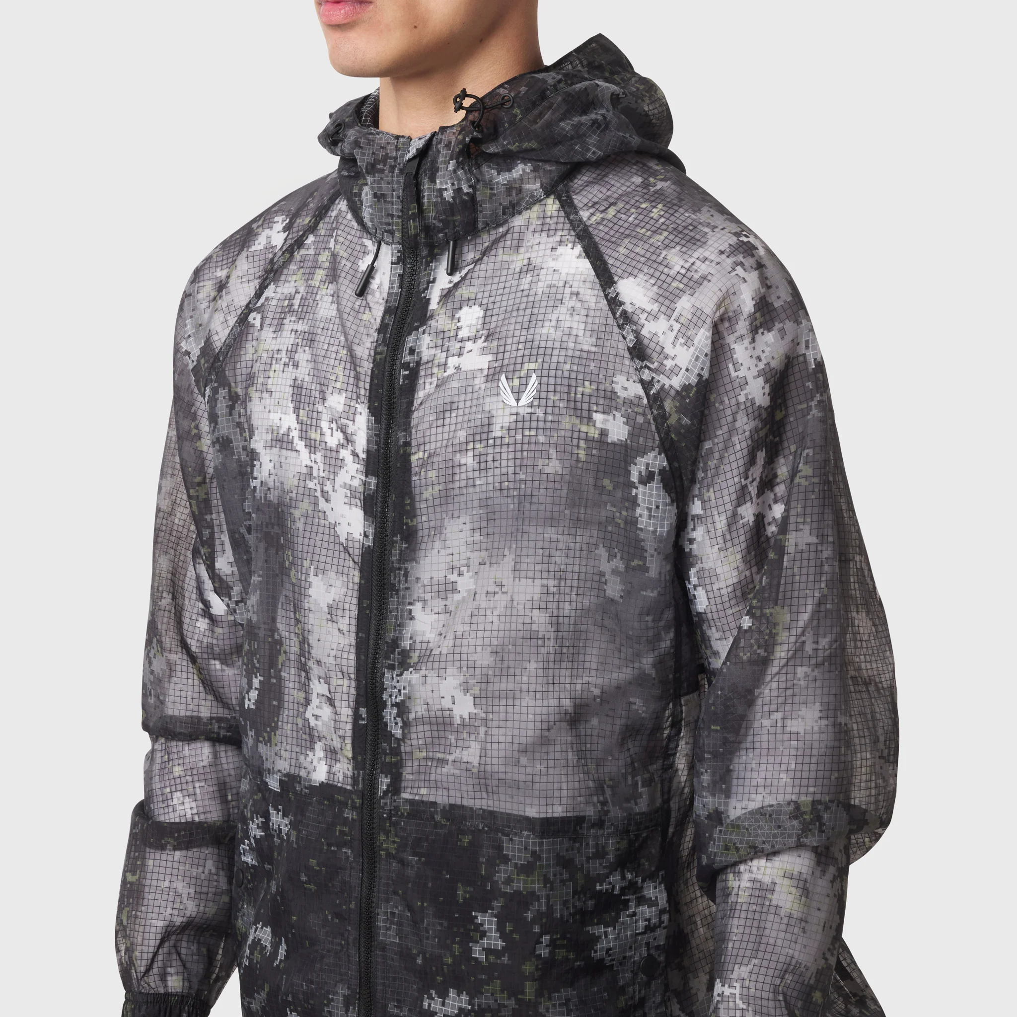 1162. Weather-Ready Transparent Ripstop Shell Jacket - Pixel Camo - Image 6