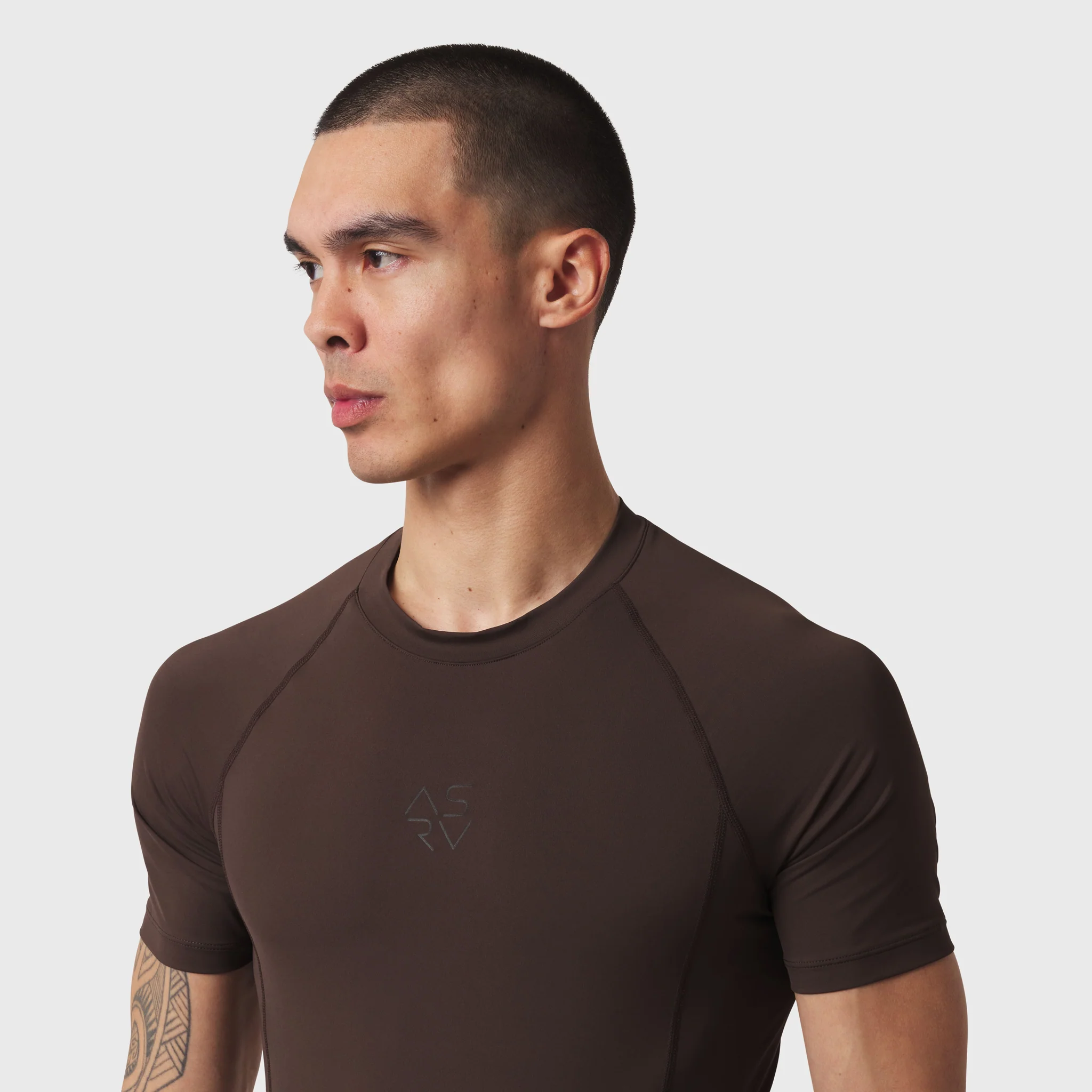 1164. LYCRA® ADAPTIV Baselayer Shortsleeve - Dark Earth - Image 4