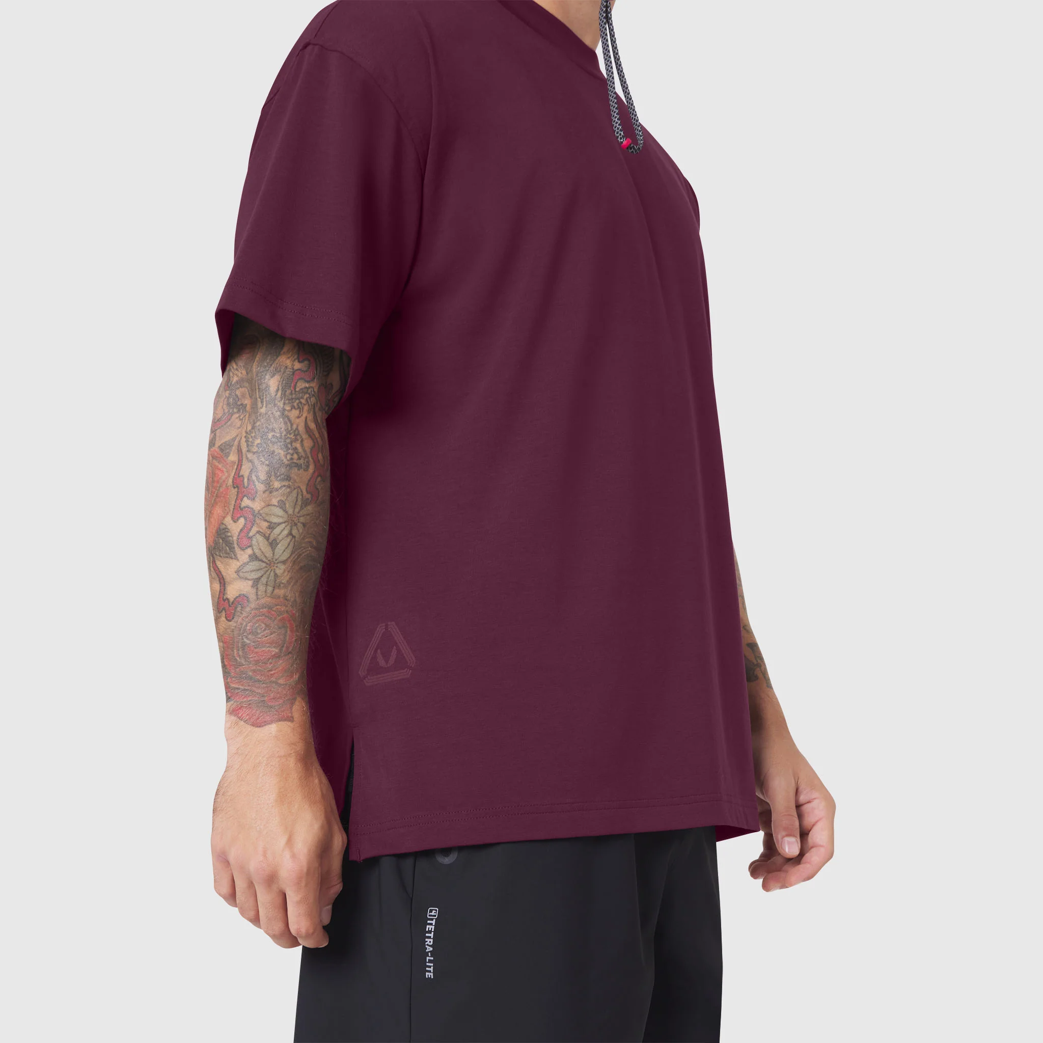 1186. SUPIMA® Ice-Skin™ Reversible Tee - Merlot/Black - Image 5