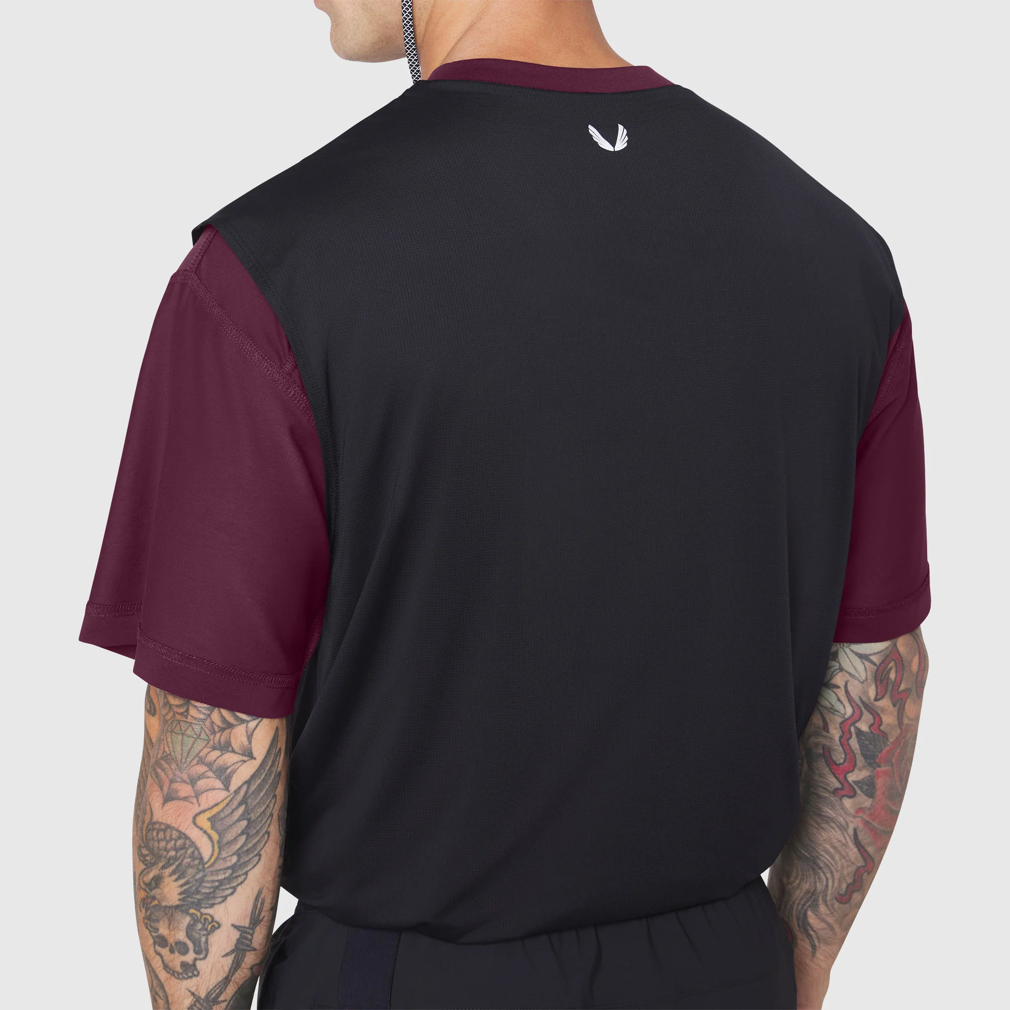 1186. SUPIMA® Ice-Skin™ Reversible Tee - Merlot/Black - Image 9