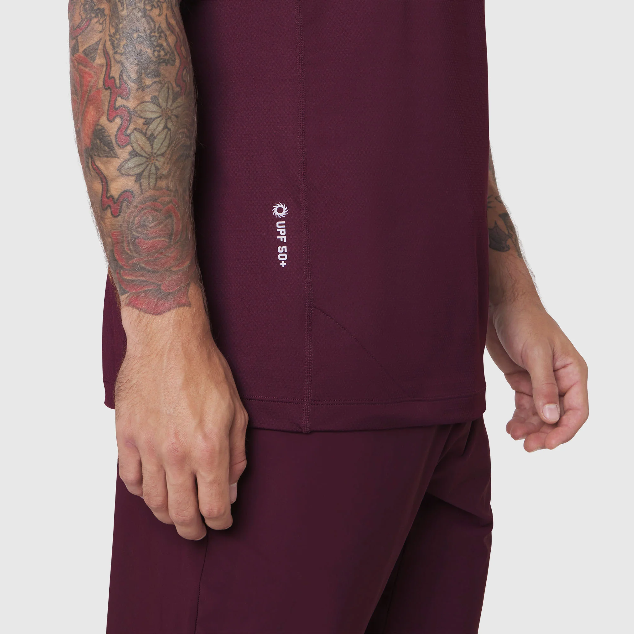 1191. AEROSILVER® UPF50+ Run Tee - Merlot - Image 4