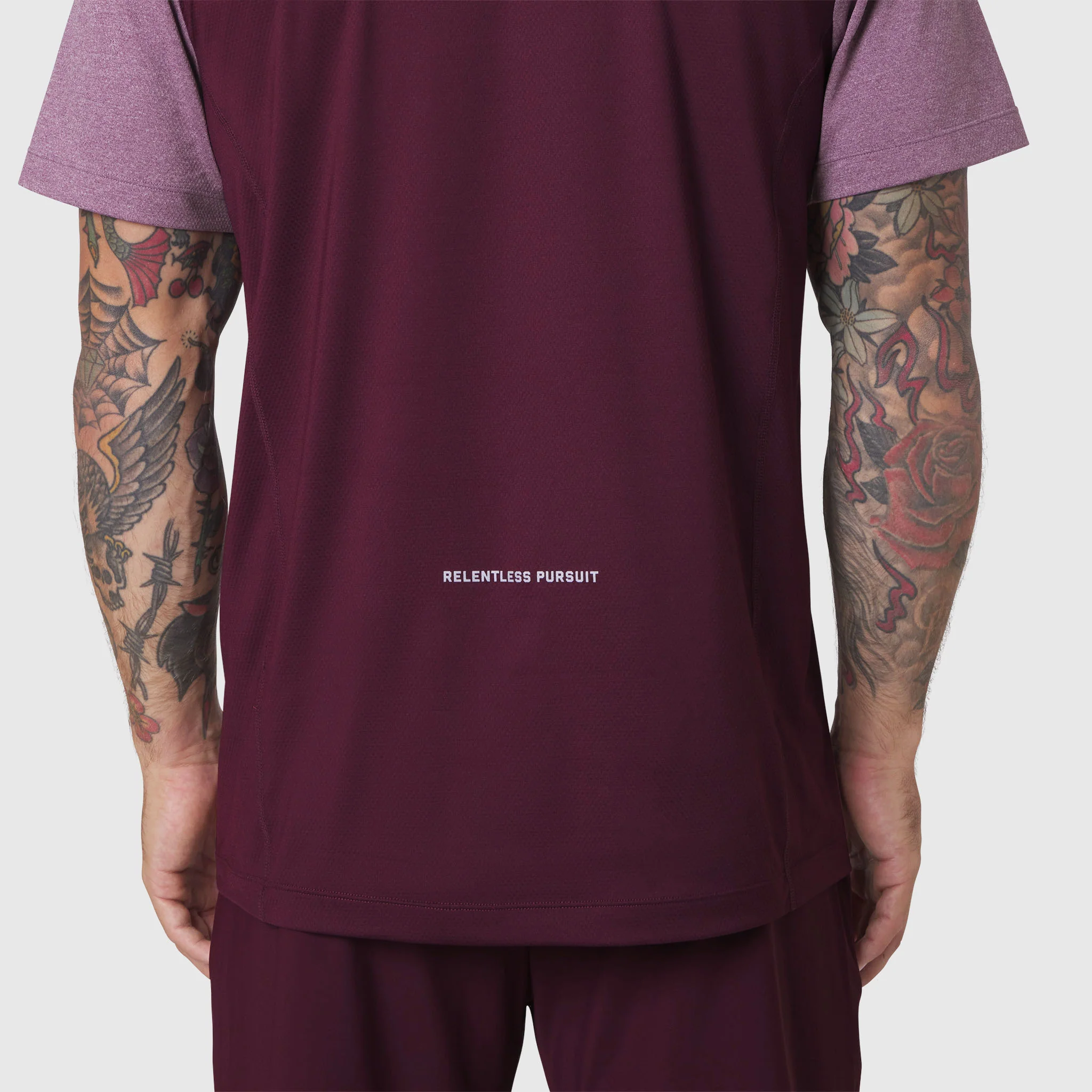 1191. AEROSILVER® UPF50+ Run Tee - Merlot - Image 6