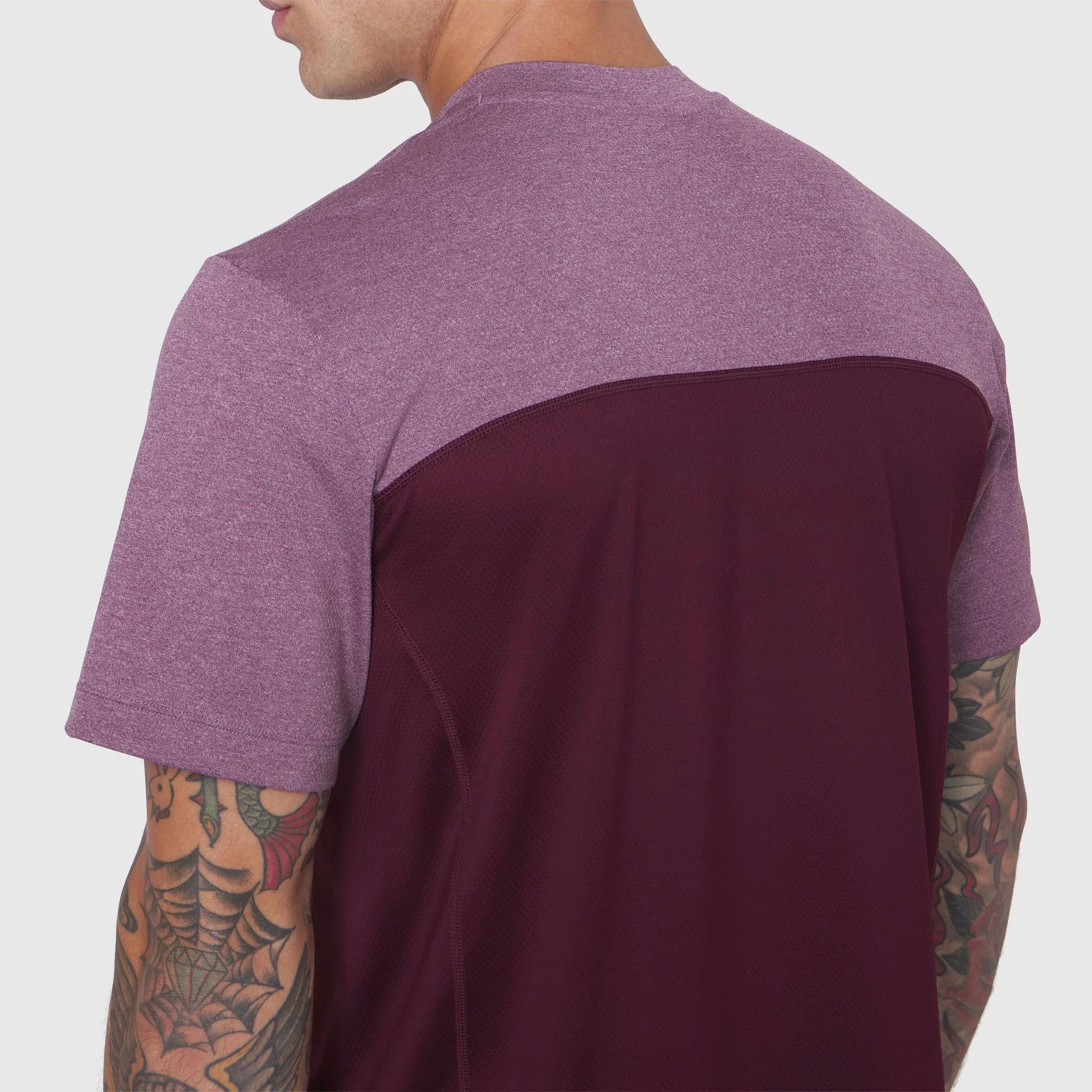1191. AEROSILVER® UPF50+ Run Tee - Merlot - Image 7
