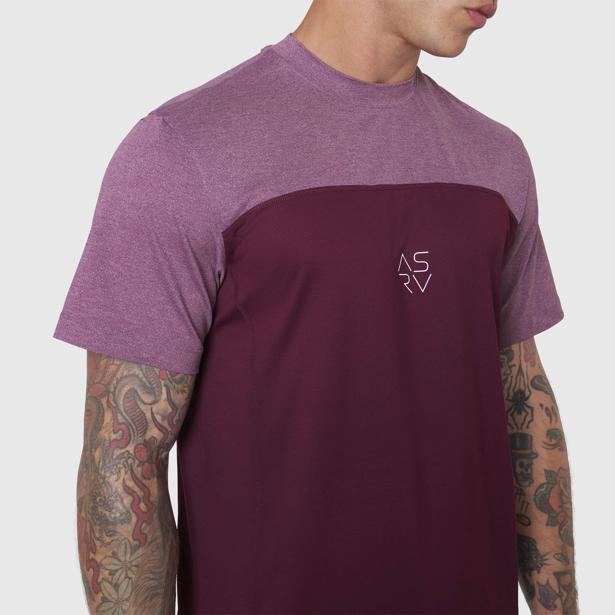 1191. AEROSILVER® UPF50+ Run Tee - Merlot - Image 8