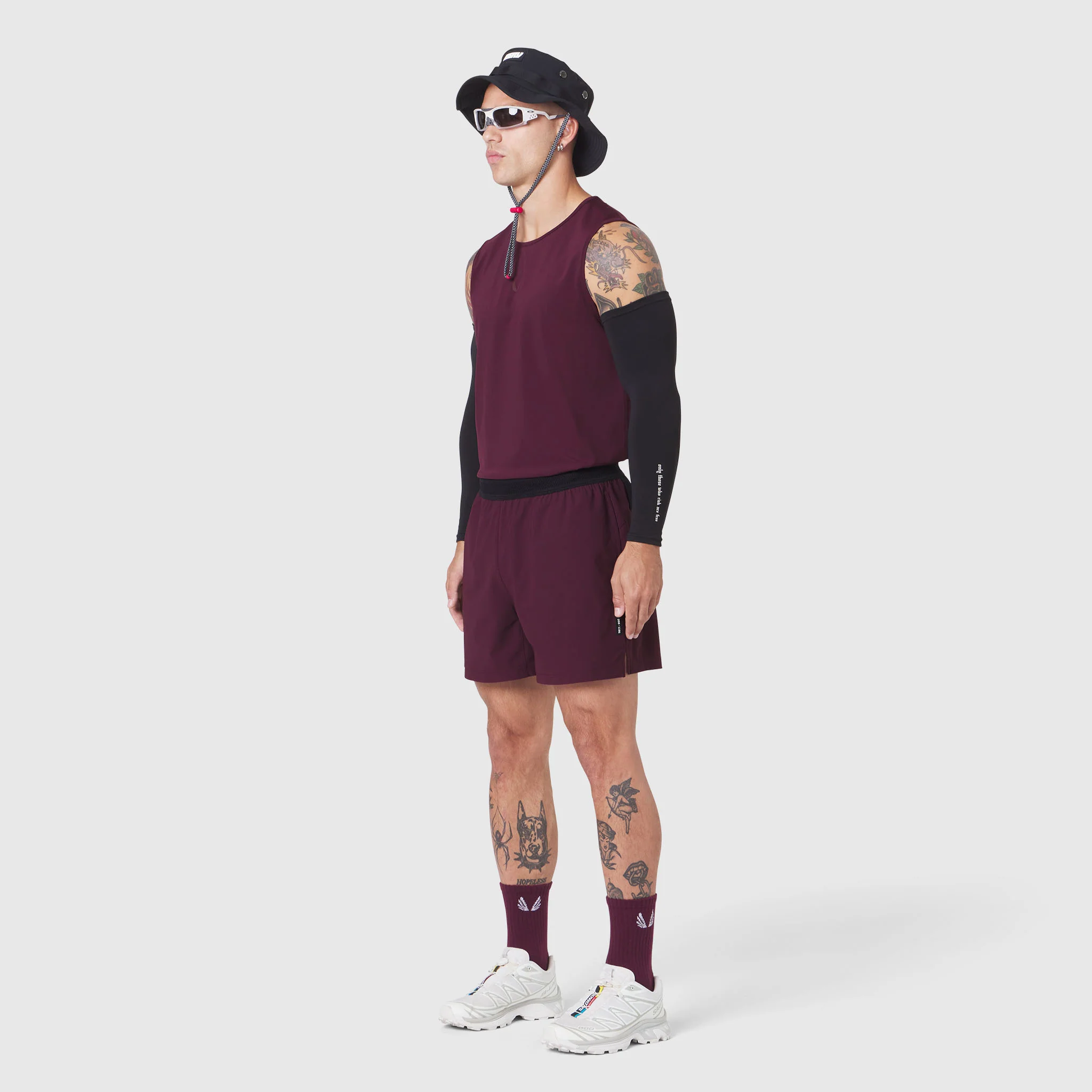 1195. TETRA-LITE® 5" Linerless Training Short - Merlot - Image 8