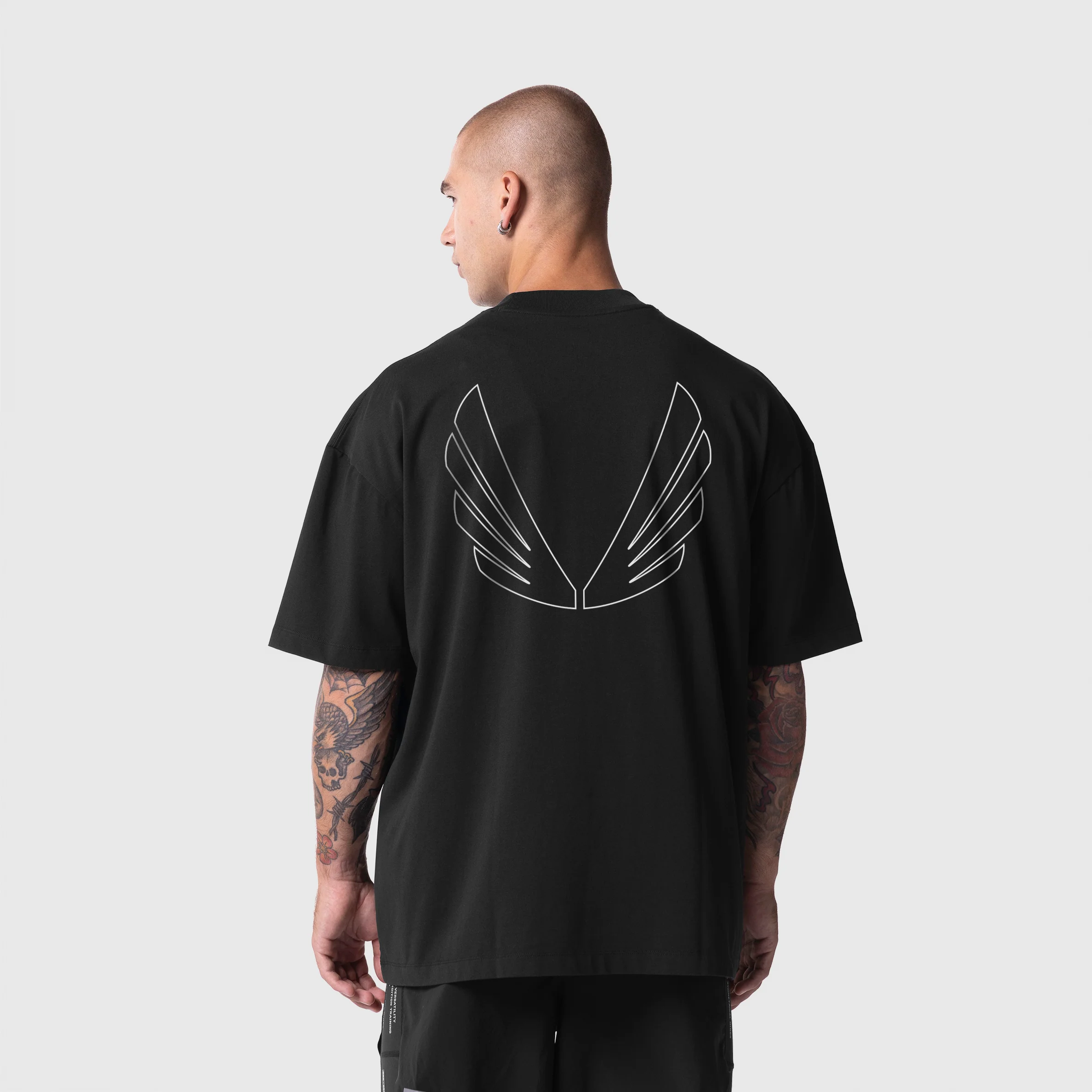 1208. Tech Essential™ Oversized Boxy Tee - Black "Growth" - Image 3
